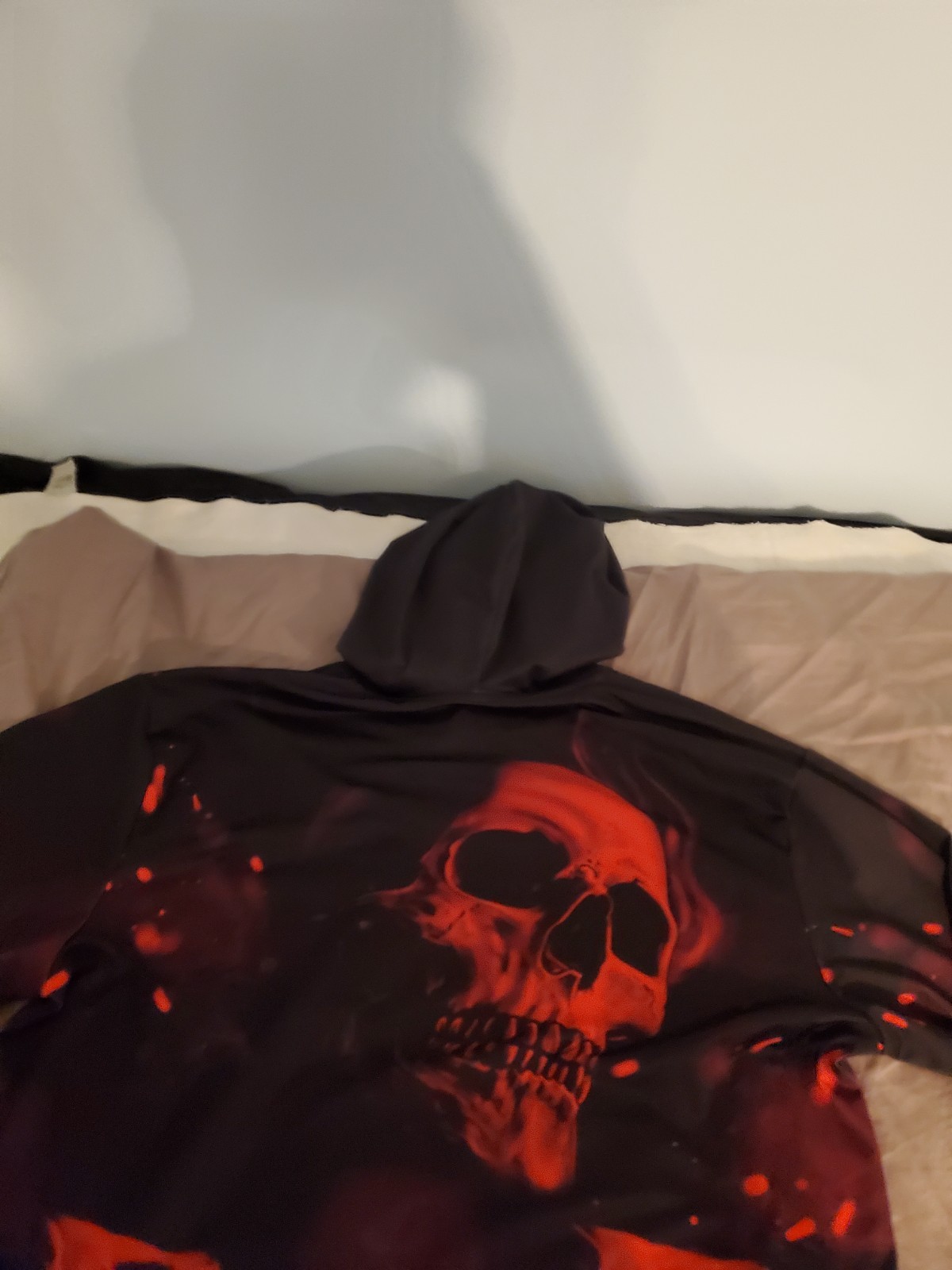 Mac Tools Mens Xl Flame Skull Long Sleeve Lightweight Hoodie