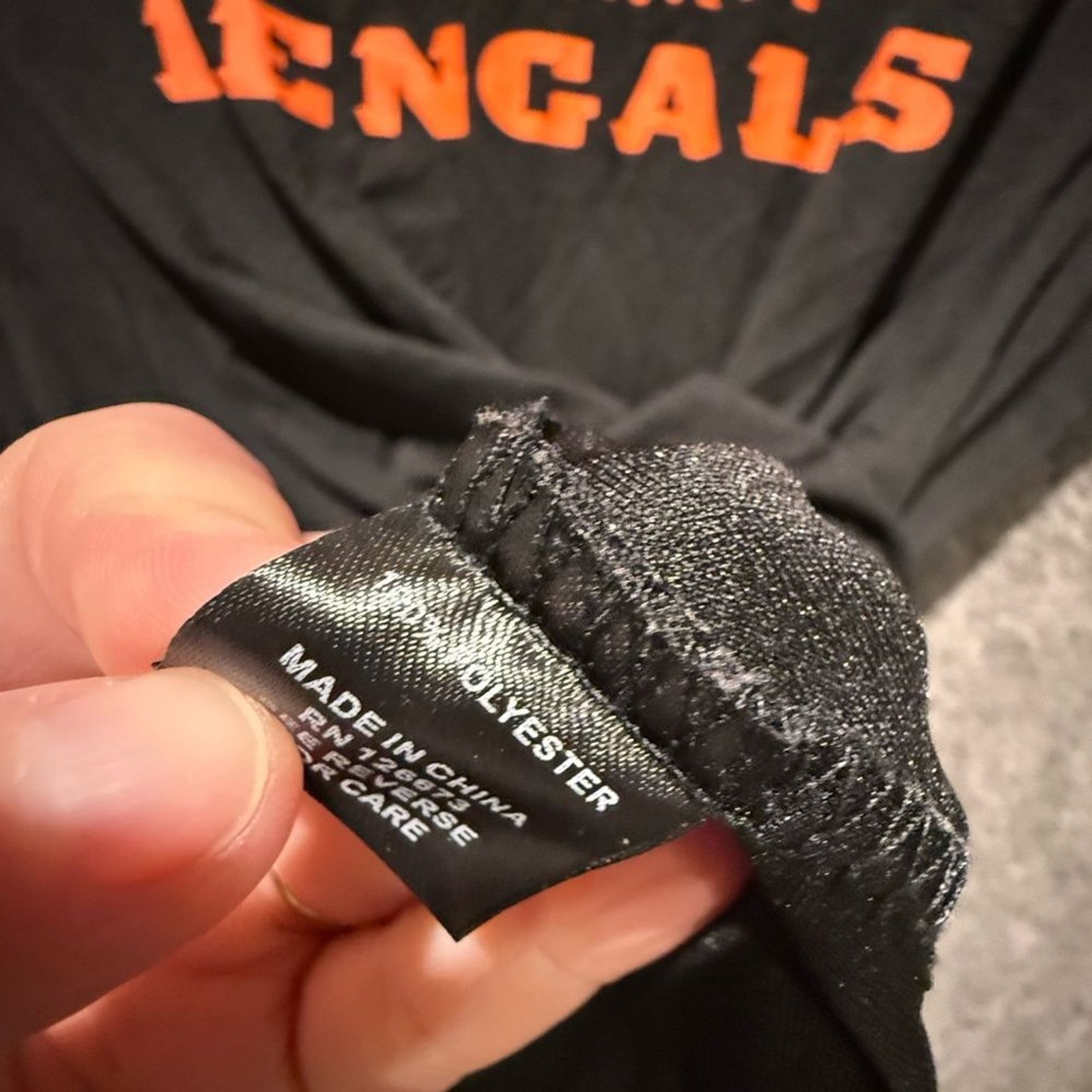 Cincinnati Bengals Pullover 1/4 Zip Tee Shirt Mens XL black NFL Team Lightweight