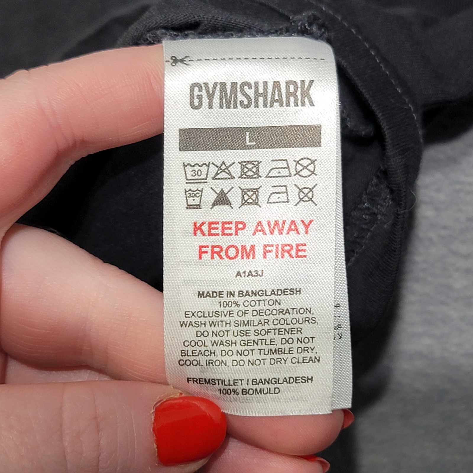 Gymshark T Shirt Mens Large Black Crew Neck Gym Workout Casual Logo