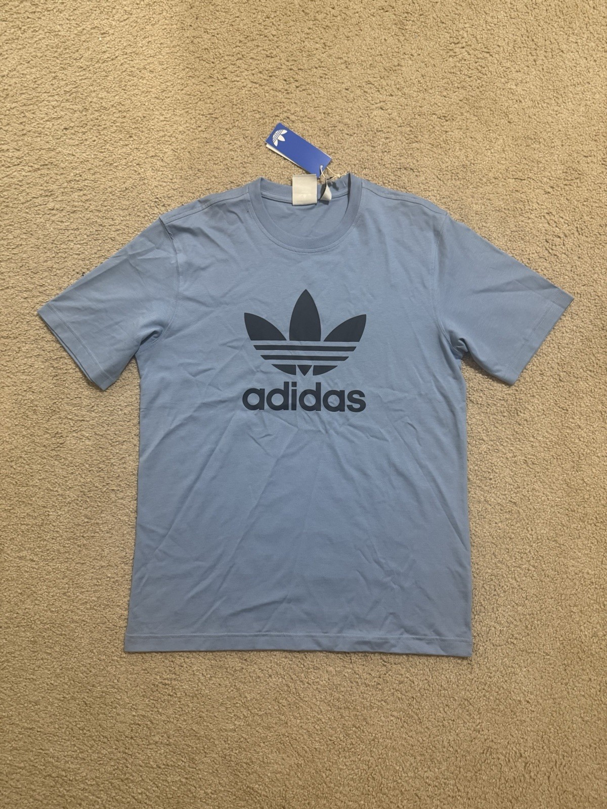 adidas Originals Adicolor Trefoil Tee Shirt JY3758 Light Blue Mens New Sz S, M