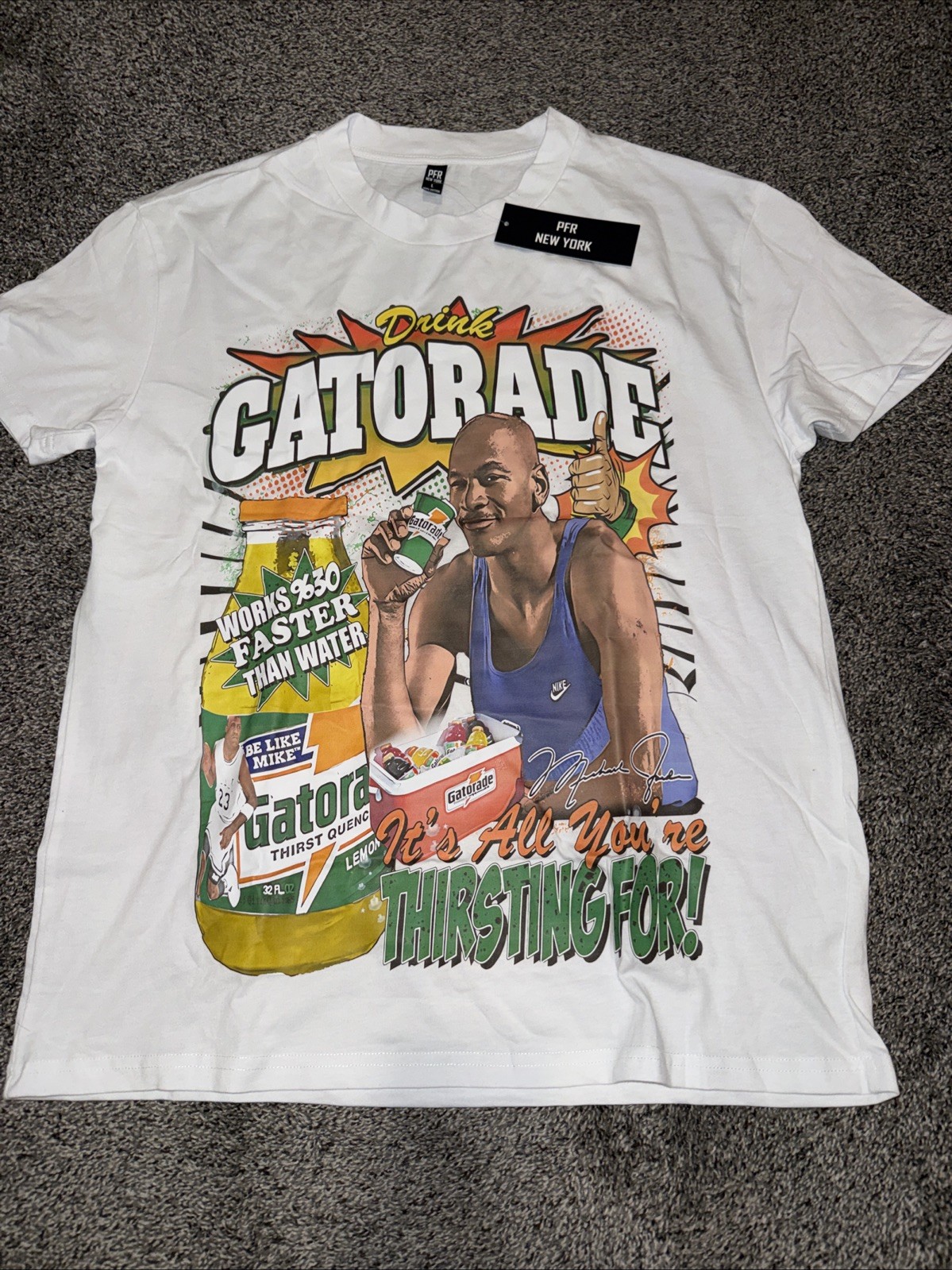 PFR New York Michael Jordan Gatorade Graphic T-Shirt Mens Sz L New