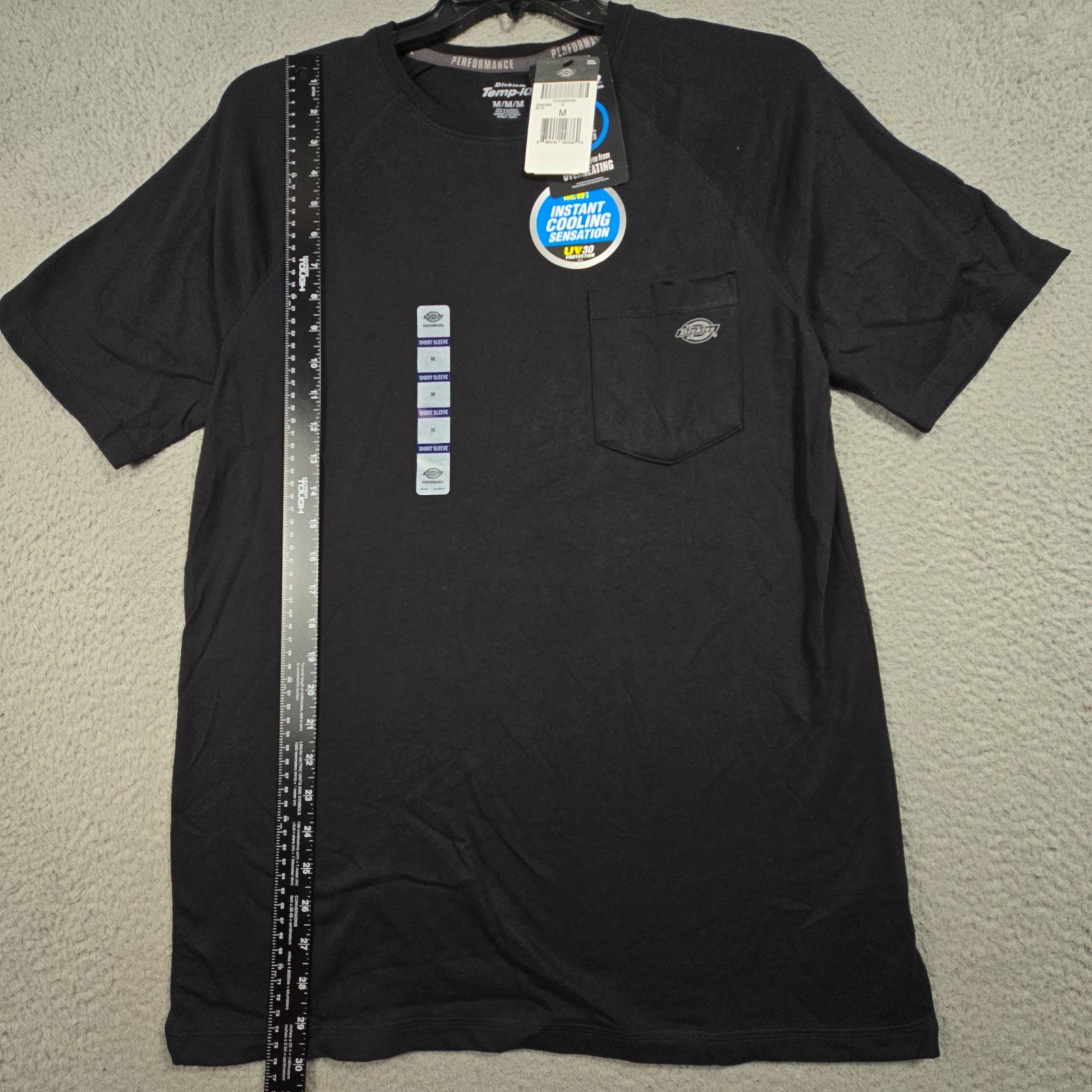 DICKIES Cooling Shirt Mens Medium Black Pocket Lightweight Work Fast Dry NWT B