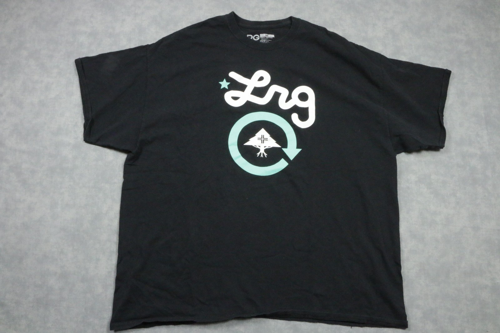 LRG Shirt Mens 2XL Black Graphic Logo Tee Short Sleeve Streetwear Urban Crewneck