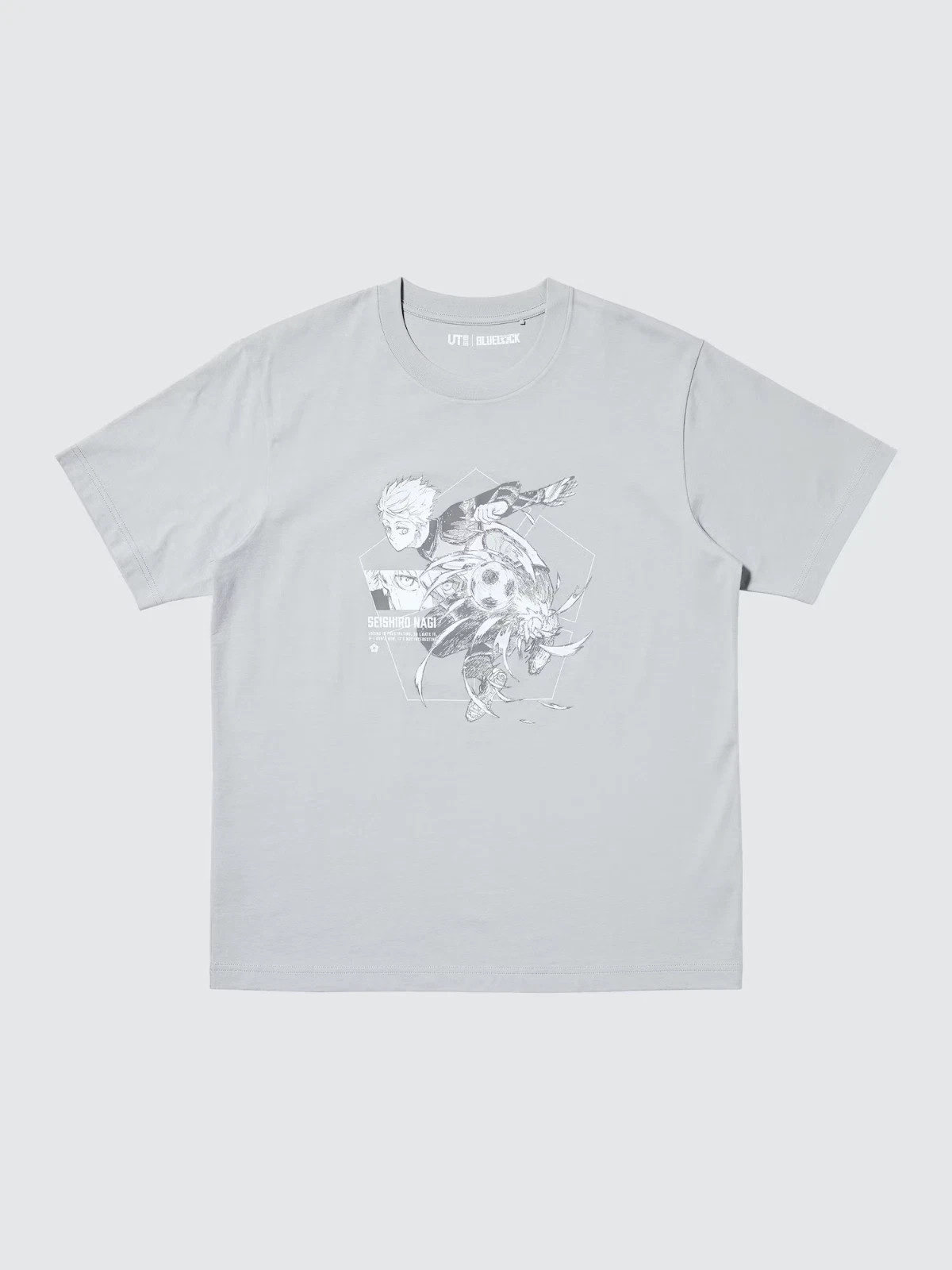 Manga UT UNIQLO T Shirt gray blue lock anime Japan XL L M S Large Medium