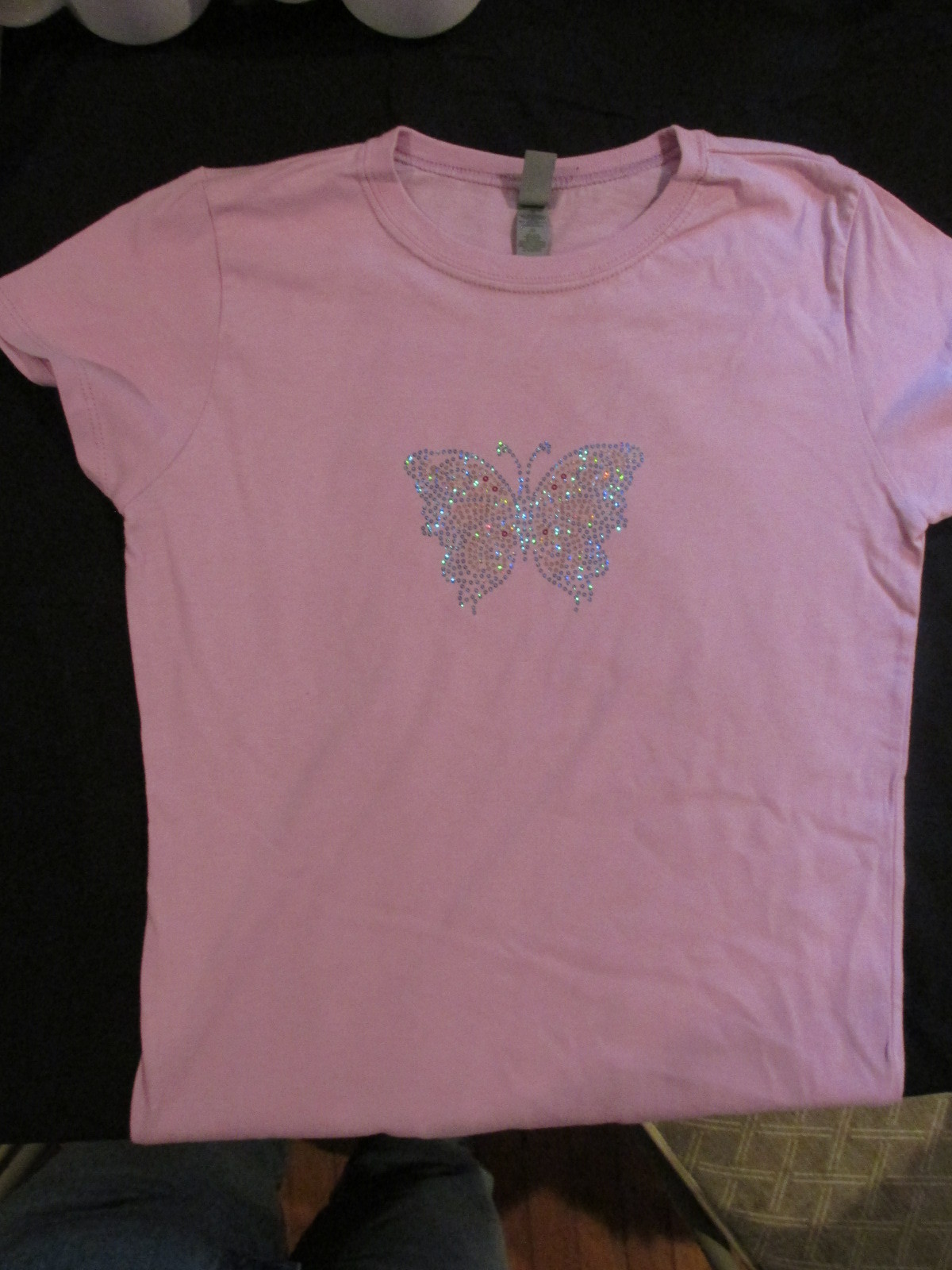 BUTTERFLY SEQUIN EMBELLISHED PRINCESS CUT GIRLS TSHIRTS