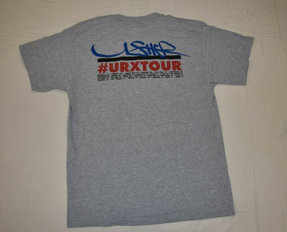 Usher Mens #URXTOUR She Likes it My Way Gray Tour Shirt New S, M, L