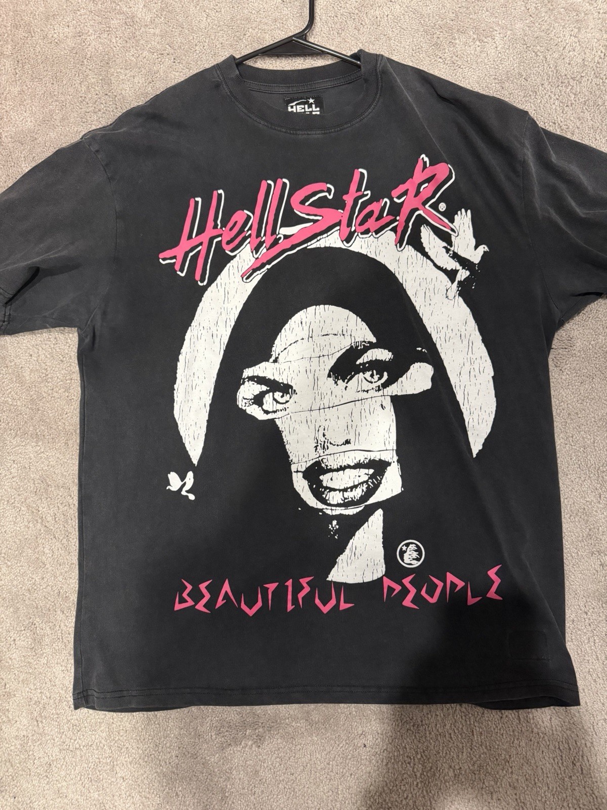 Hellstar Men’s T-Shirt Black Pink XL 100% Cotton Beautiful People