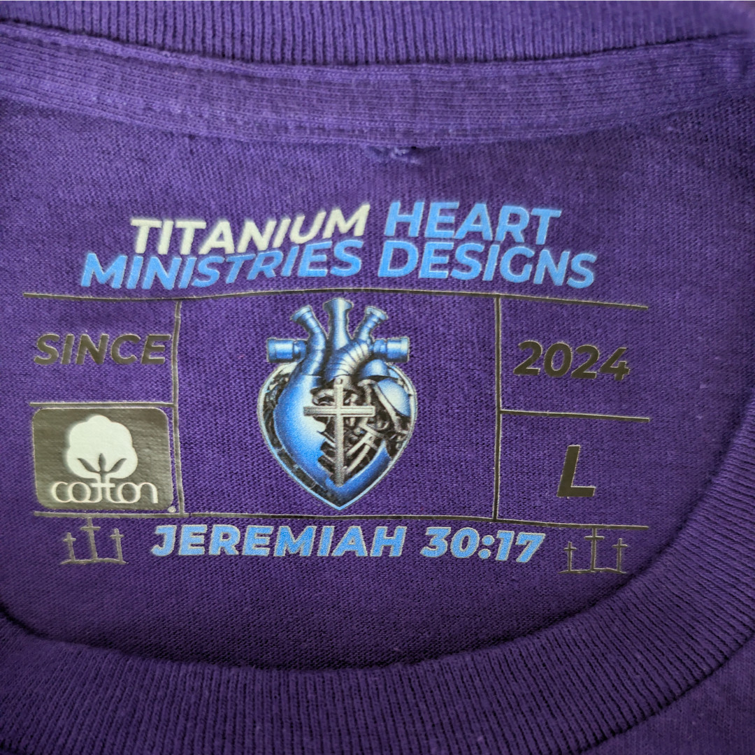 NWT Gildan G500 Purple Froth & Faith Christian Coffee Graphic T-Shirt Adult L