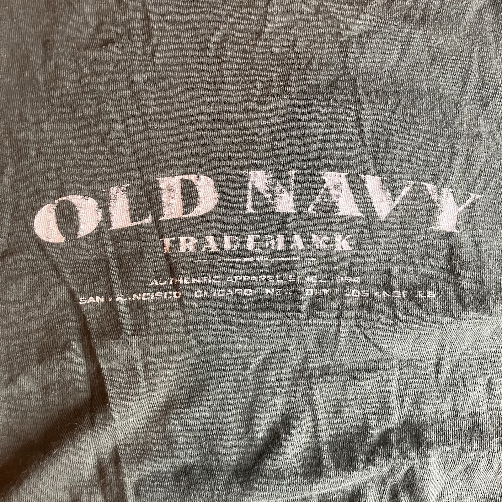 Vintage 90s Old Navy Trademark Logo Long Sleeve T-Shirt size XXL