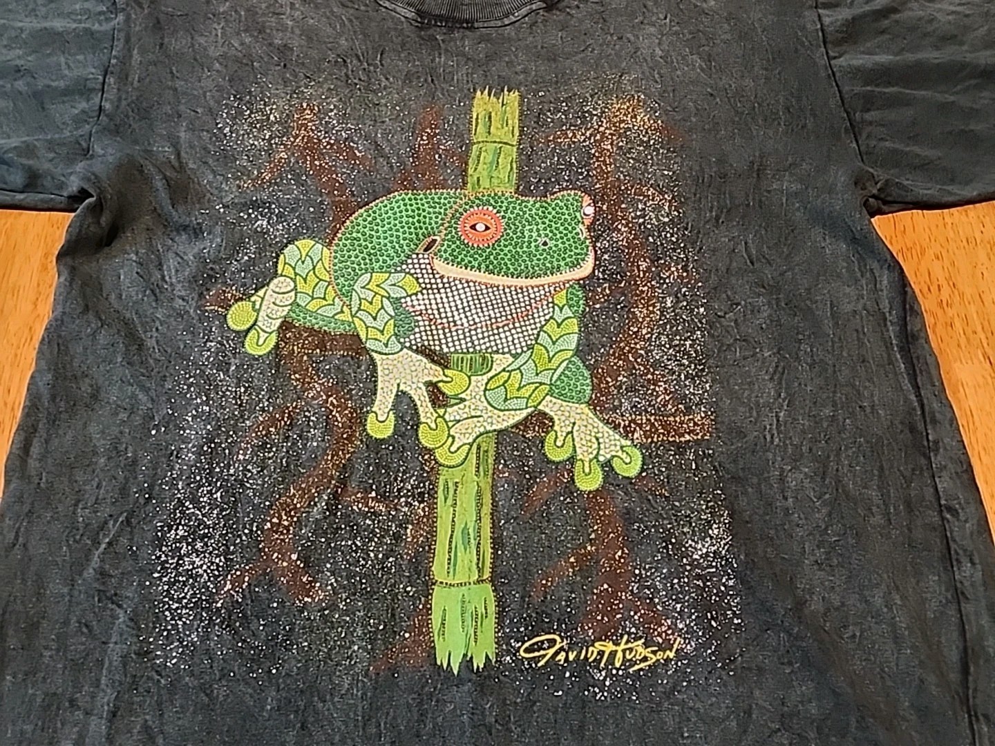 Vintage Art David Hudson Tee Large 90s Australia Animals Music Rare Aboriginal
