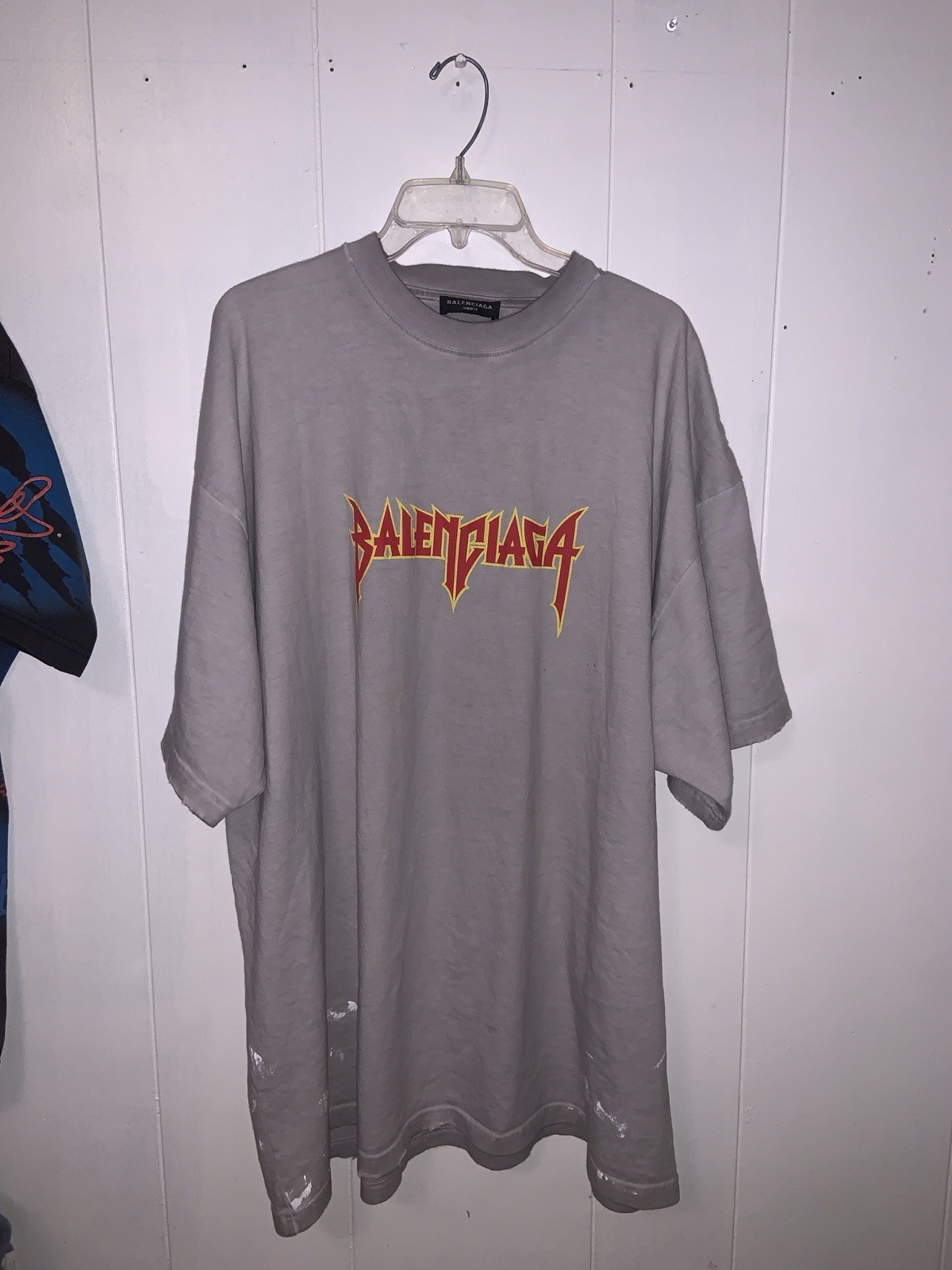 Mens – Balenciaga Metal Logo – Oversized – Gray – Size 4 (XL2)