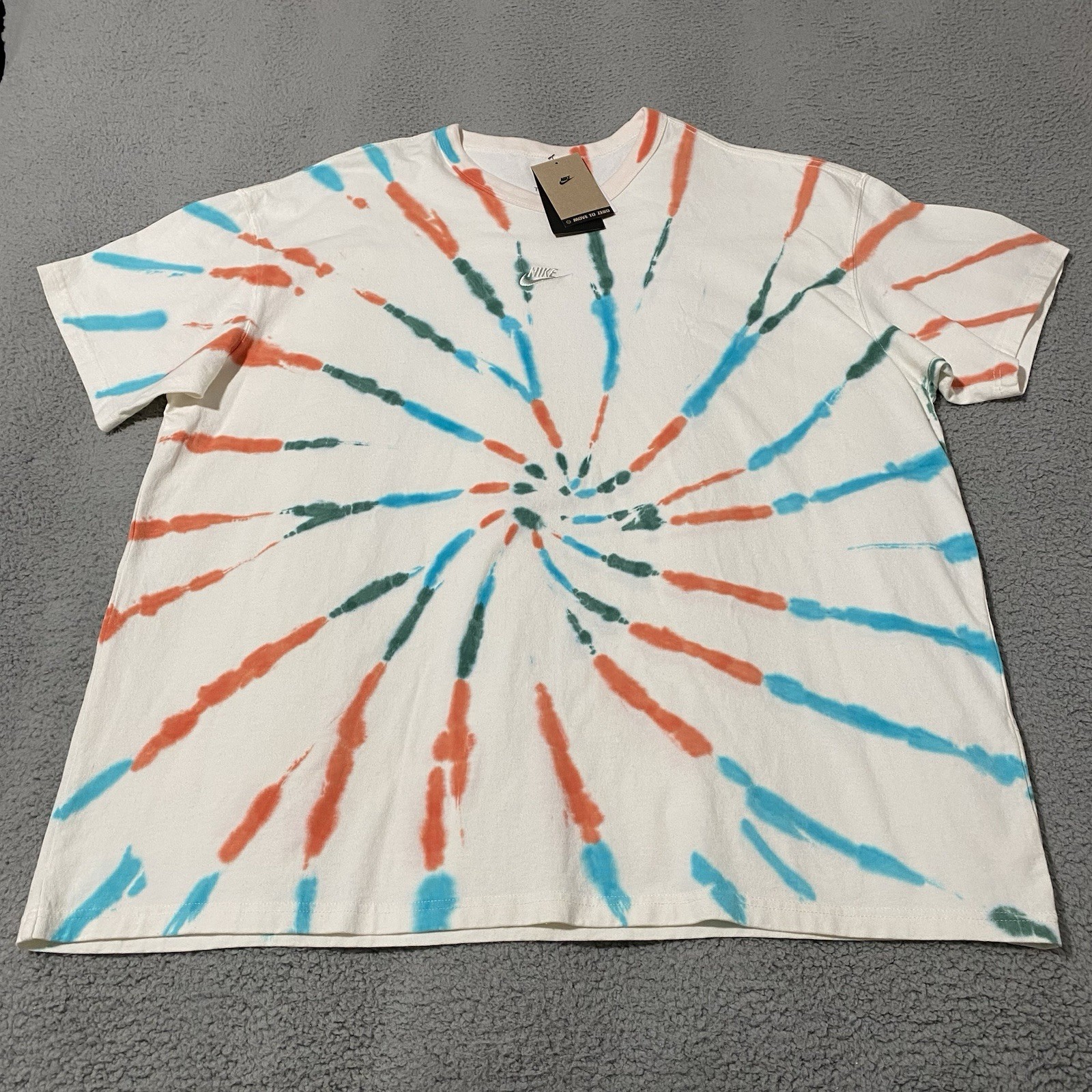 Nike Premium Essentials Max 90 T Shirt Mens 2XL XXL White Orange Loose Fit NEW