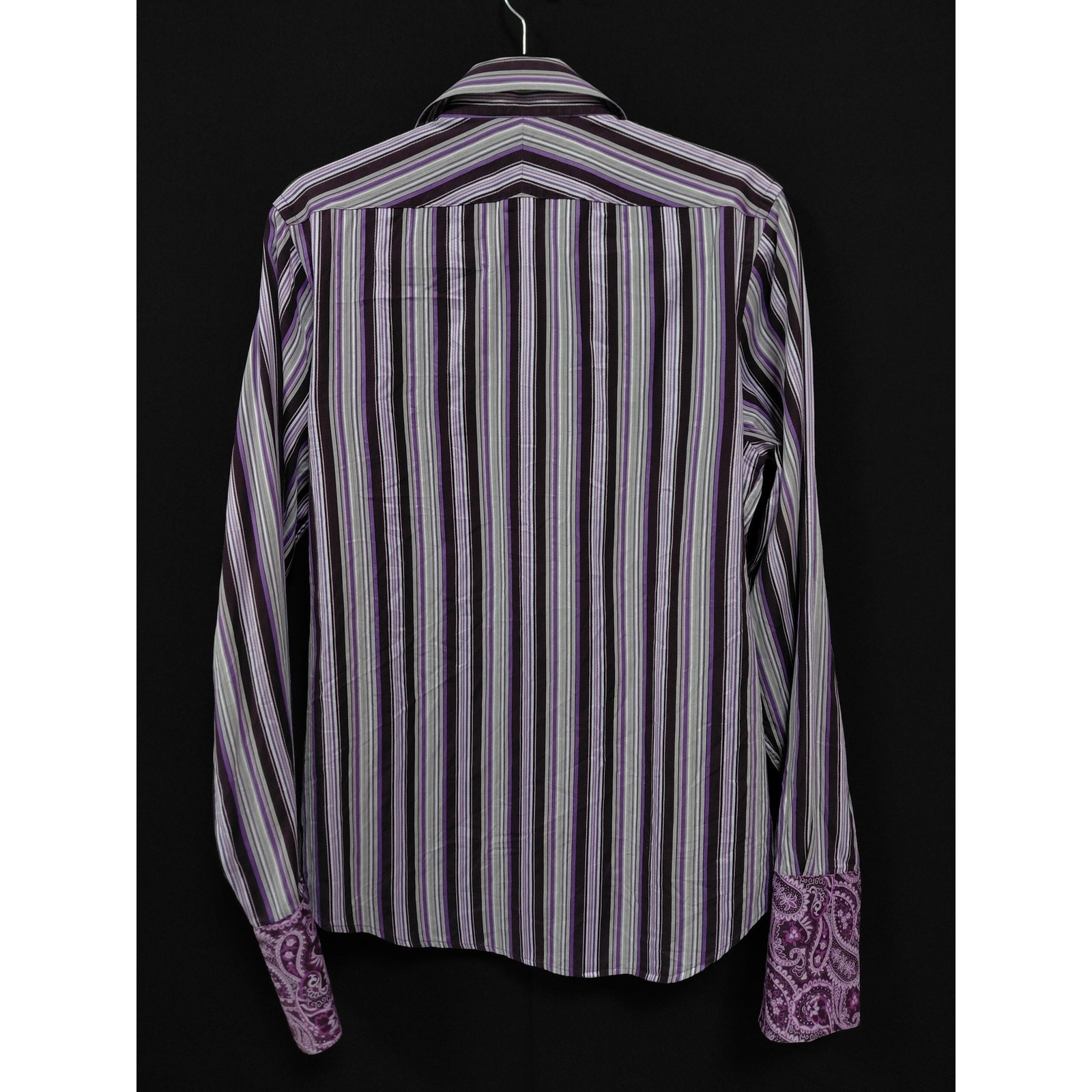 Express Design Studio Modern Fit Striped Shirt Purple Size S
