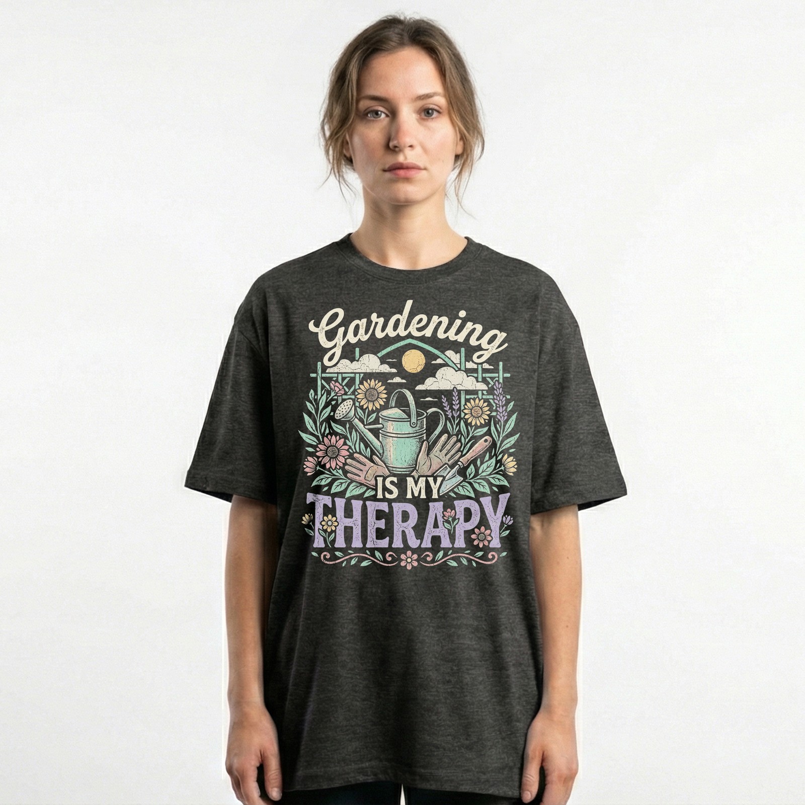 Gardening is My Therapy T-Shirt Floral Gardener Tee