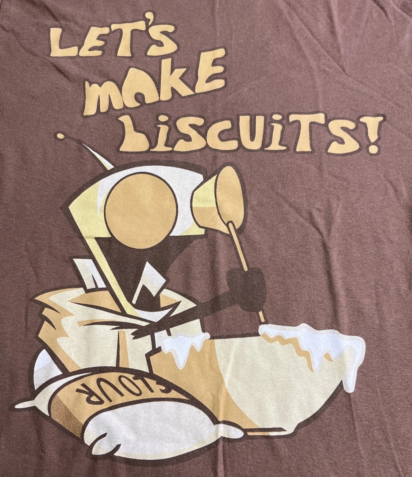 Vintage Invader Zim Lets Make Biscuits Brown T-Shirt Mens M Nickelodeon See Pics
