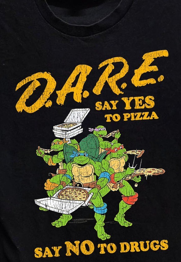 RETRO D.A.R.E NINJA TURTLES CARTOON GRAPHIC T-SHIRT S-5XL