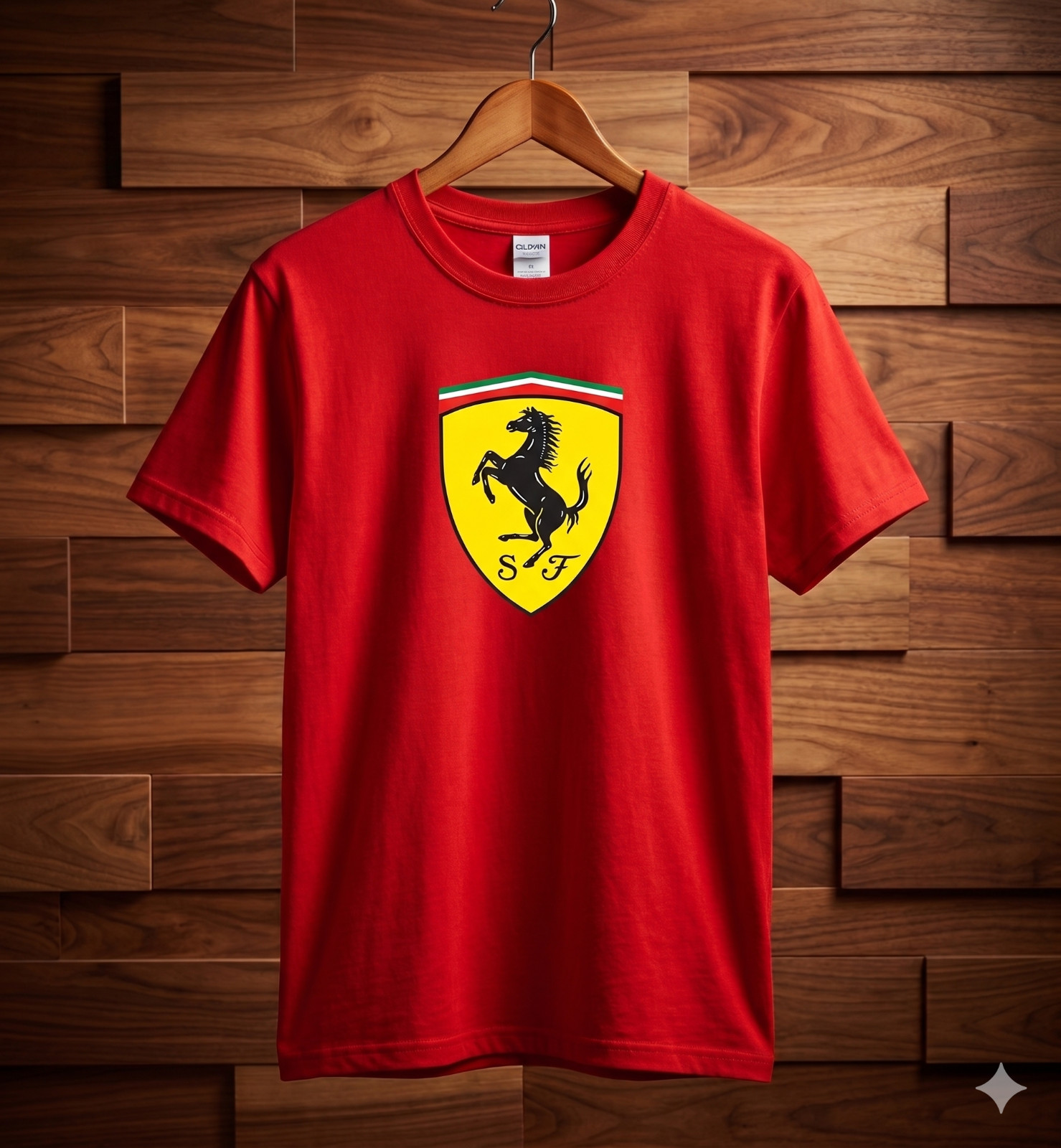 Scuderia Ferrari Large Shield Logo Racing Graphic Tee Design T-Shirt