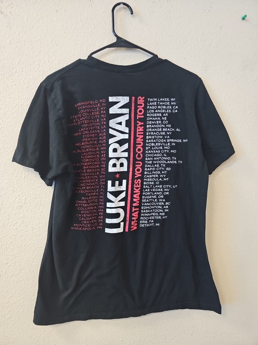 Luke Bryan What Makes You Country Tour T-Shirt Men’s Large Sz Short Sleeve Black