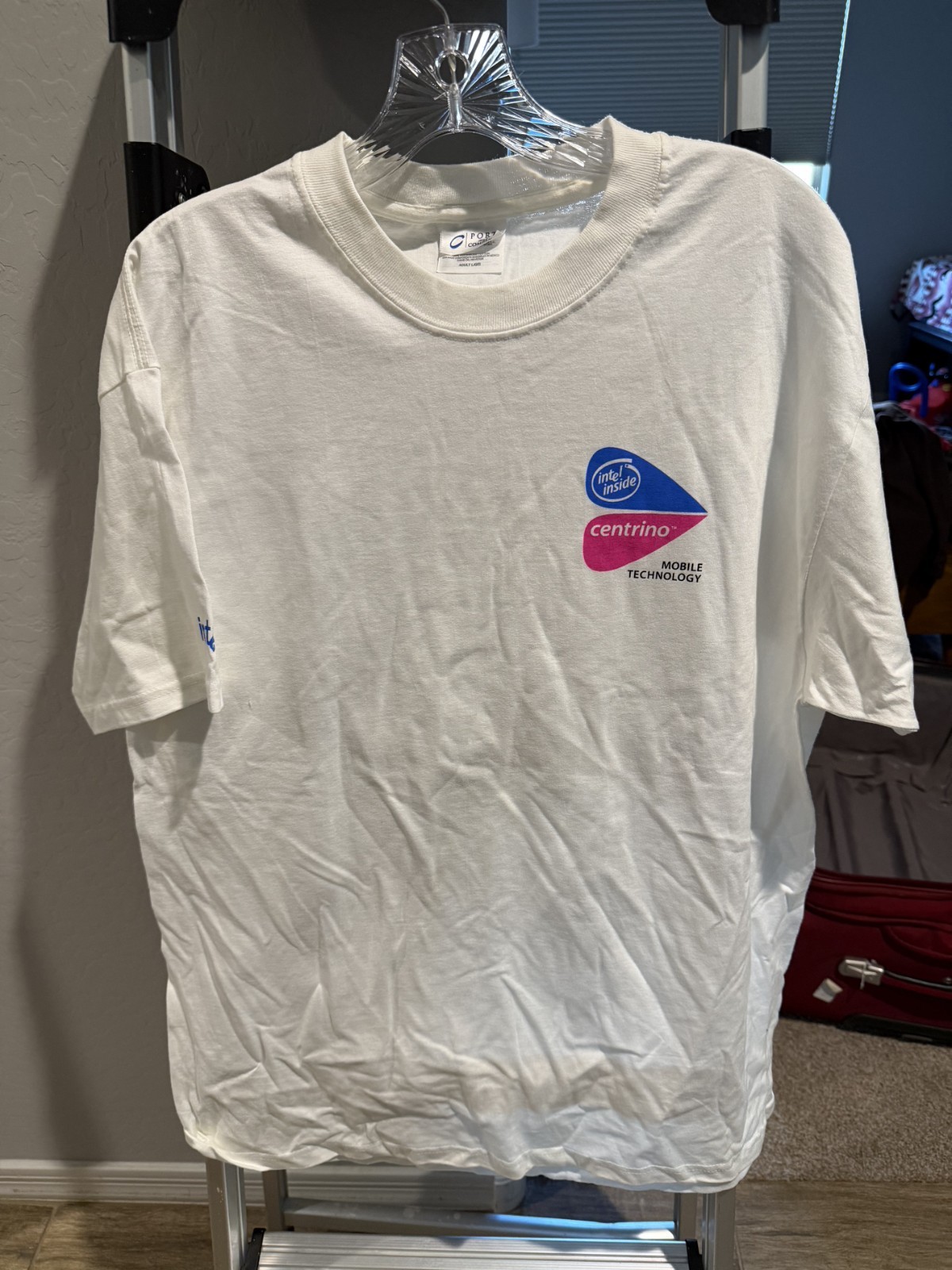Vintage Intel Inside Centrino Mobile Technology Promo T-Shirt White Large Tech