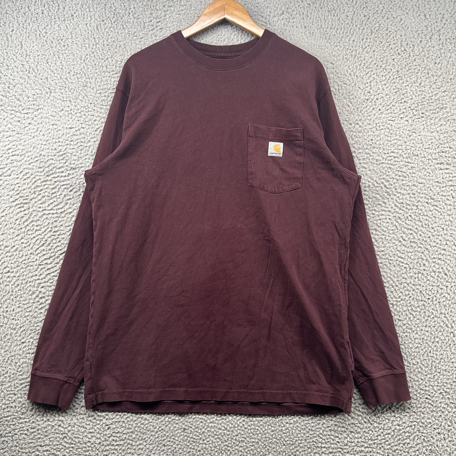 Carhartt Shirt Mens Large Tall LT Red Pocket T Relaxed Loose Long Sleeve Crew