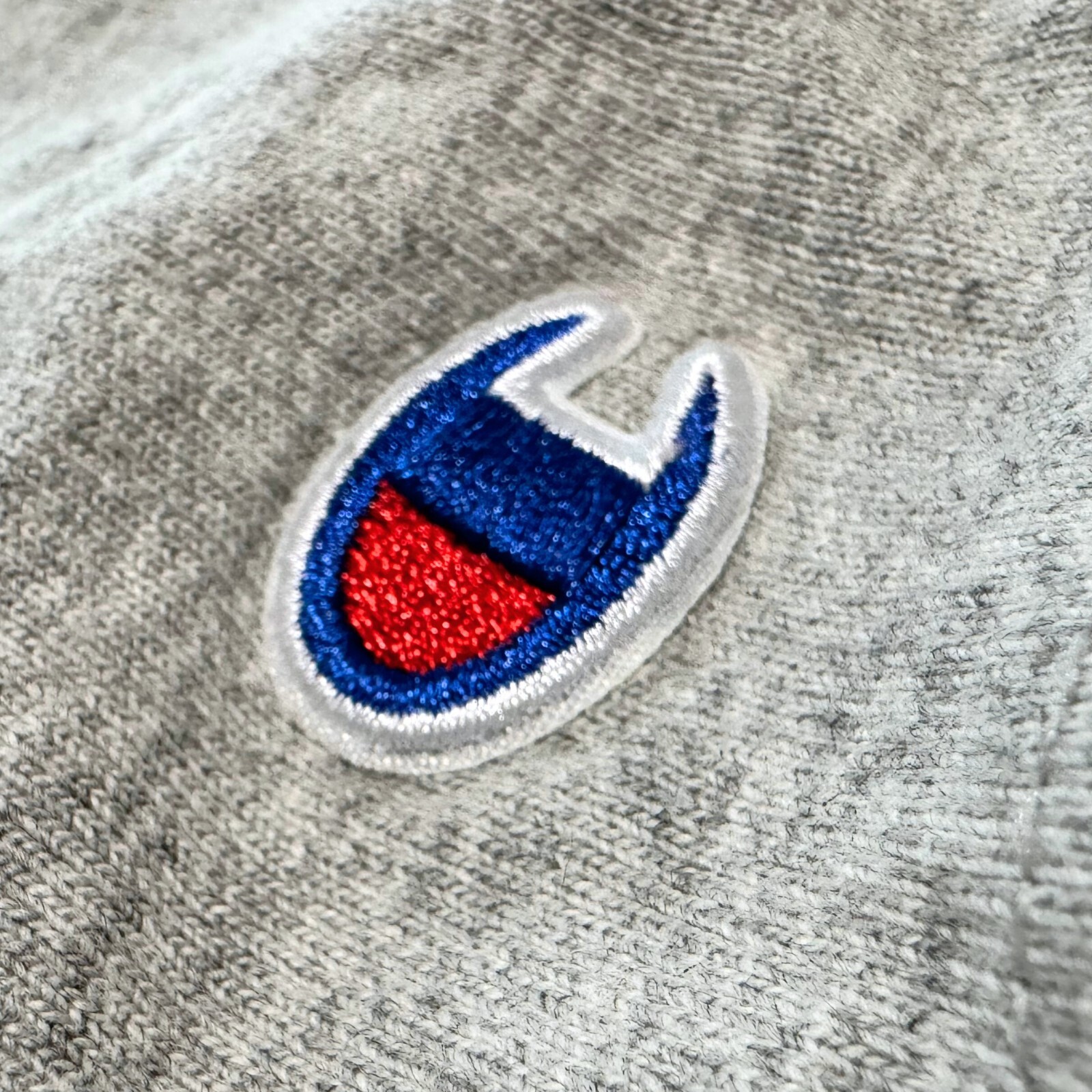 Vintage Champion Logo Classic Grey Shirt Flocked Felt Shirt Size Large