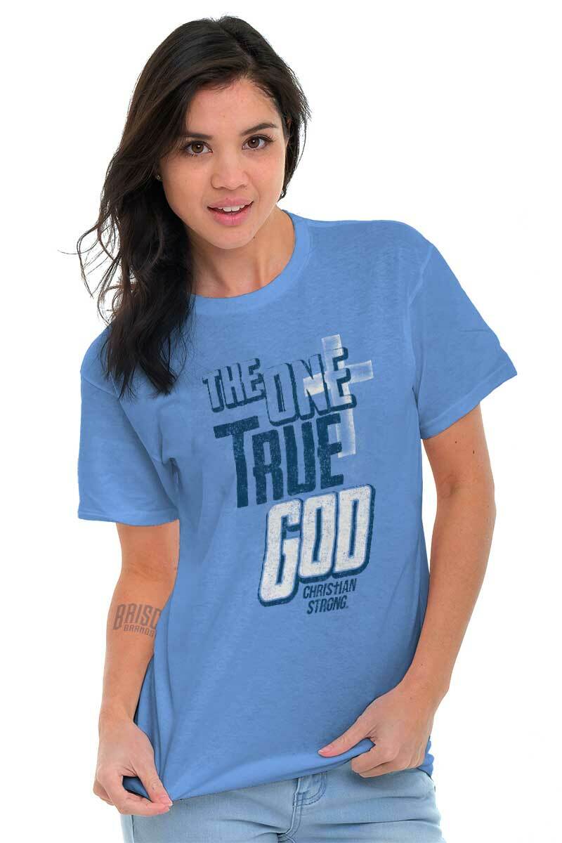 One True God Christian Cross Jesus Religious Womens or Mens Crewneck T Shirt Tee