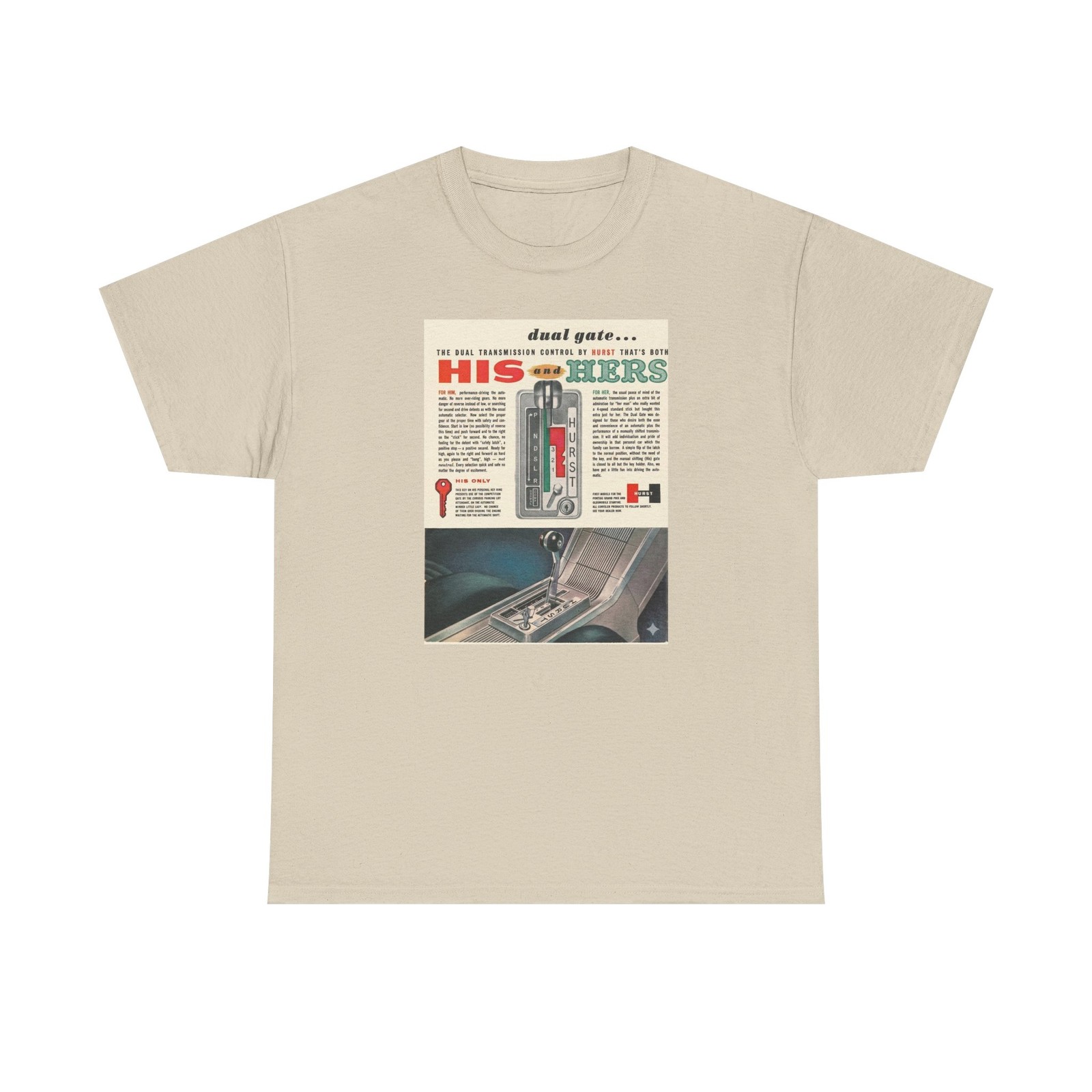 Hurst Dual Gate Shifter, His & Hers Retro Car T-Shirt | Vintage Automotive Print