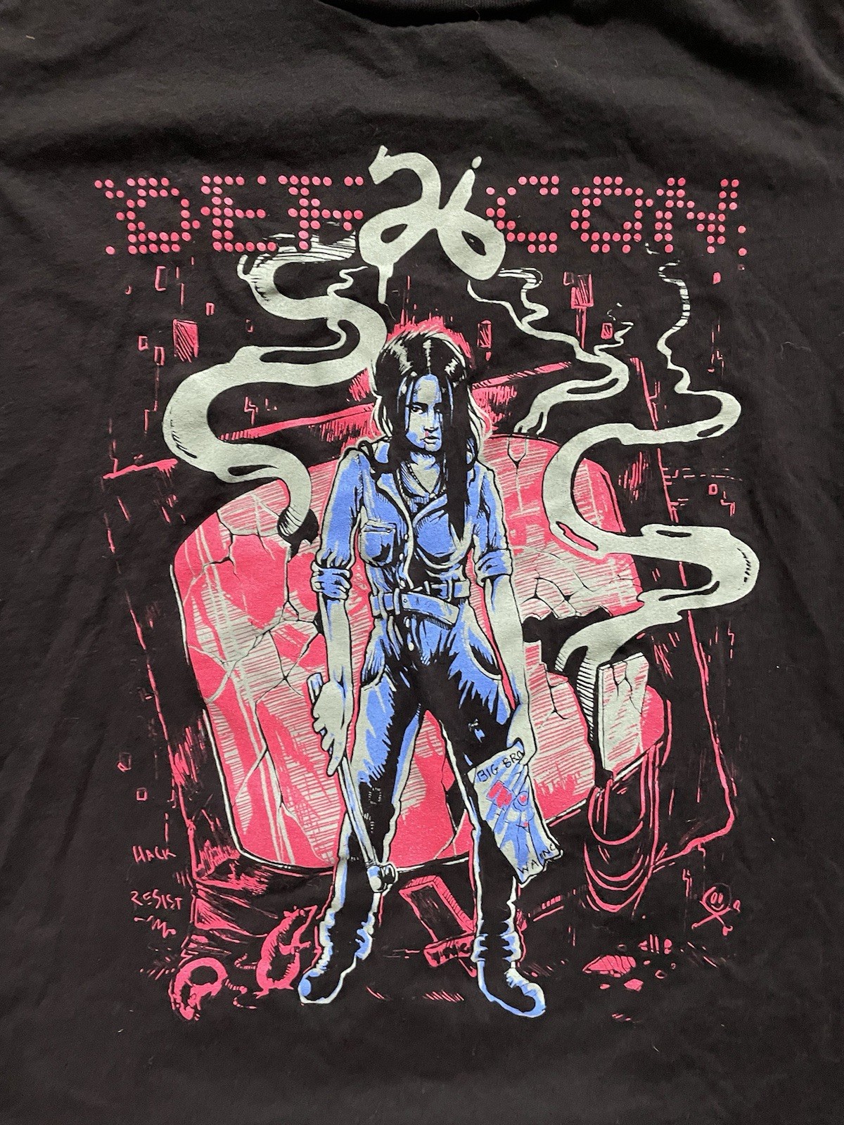 Def Con 26 Black Graphic T Shirt Disobey Size L