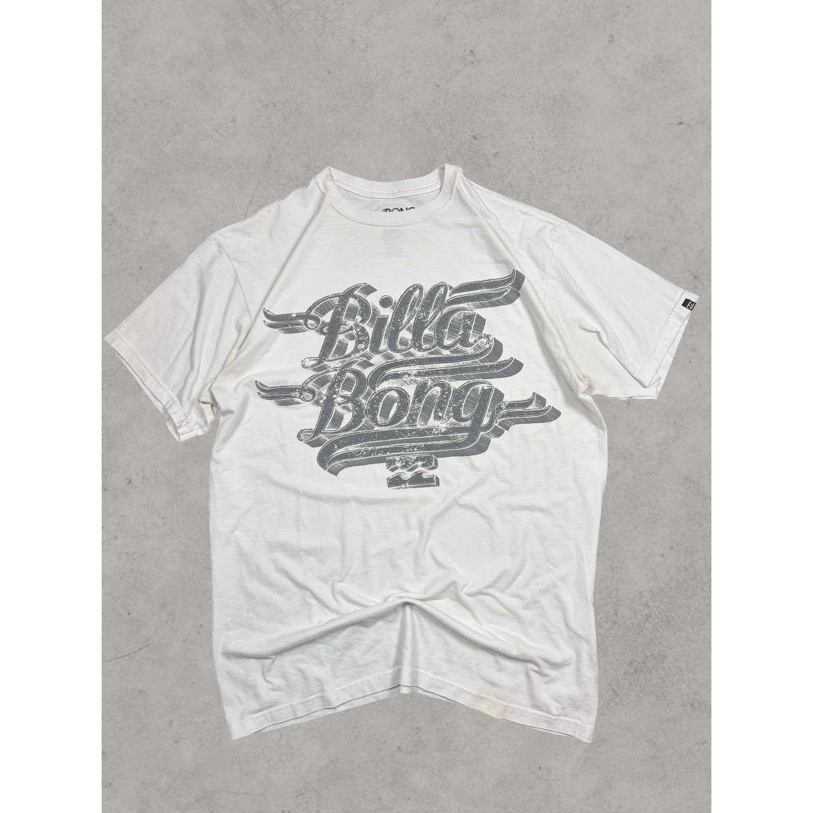 Billabong Recycler Series Mens Large White Graphic T-Shirt Organic Cotton Blend