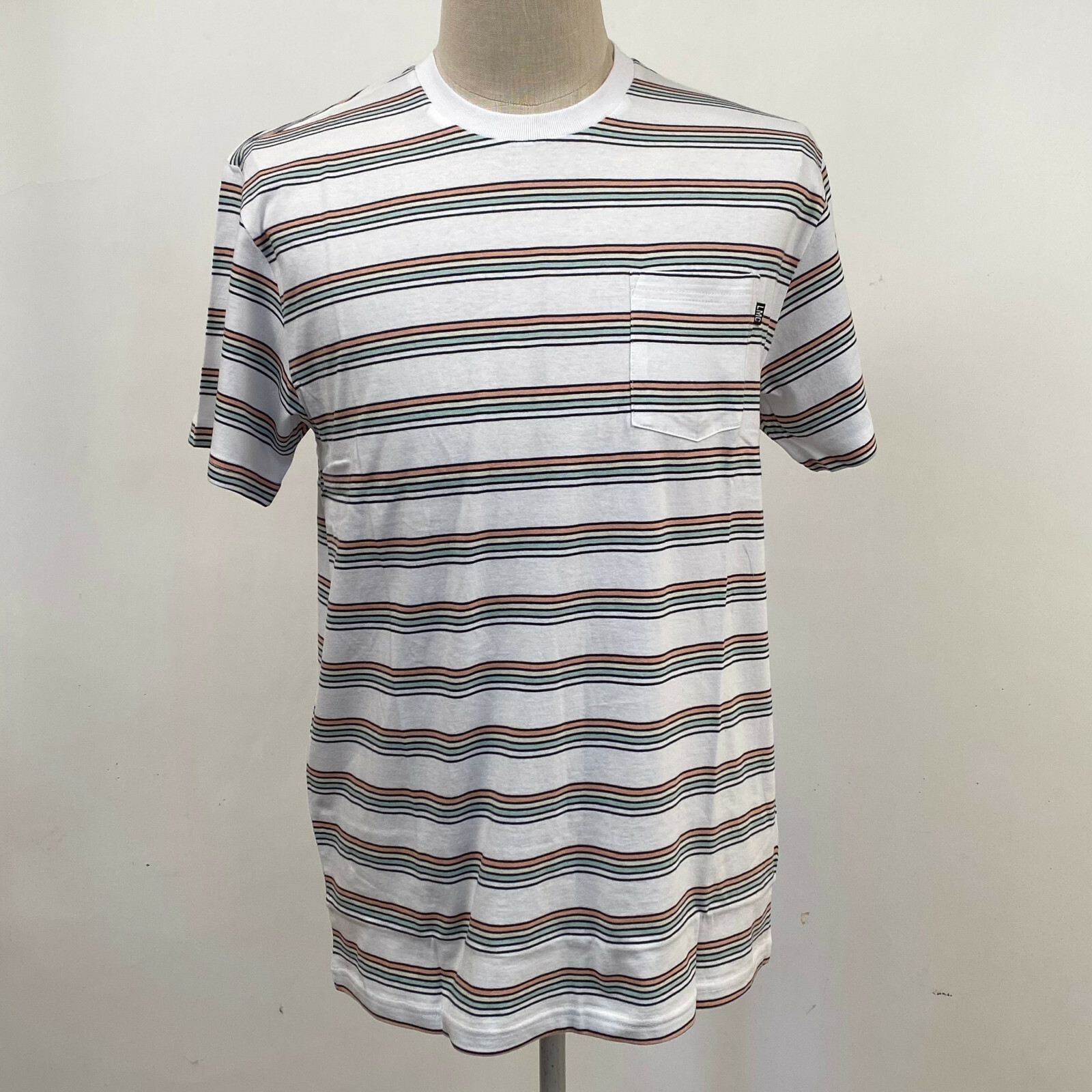 Loser Machine Knit Pocket T-Shirt Linden White/Multi Size S NWT