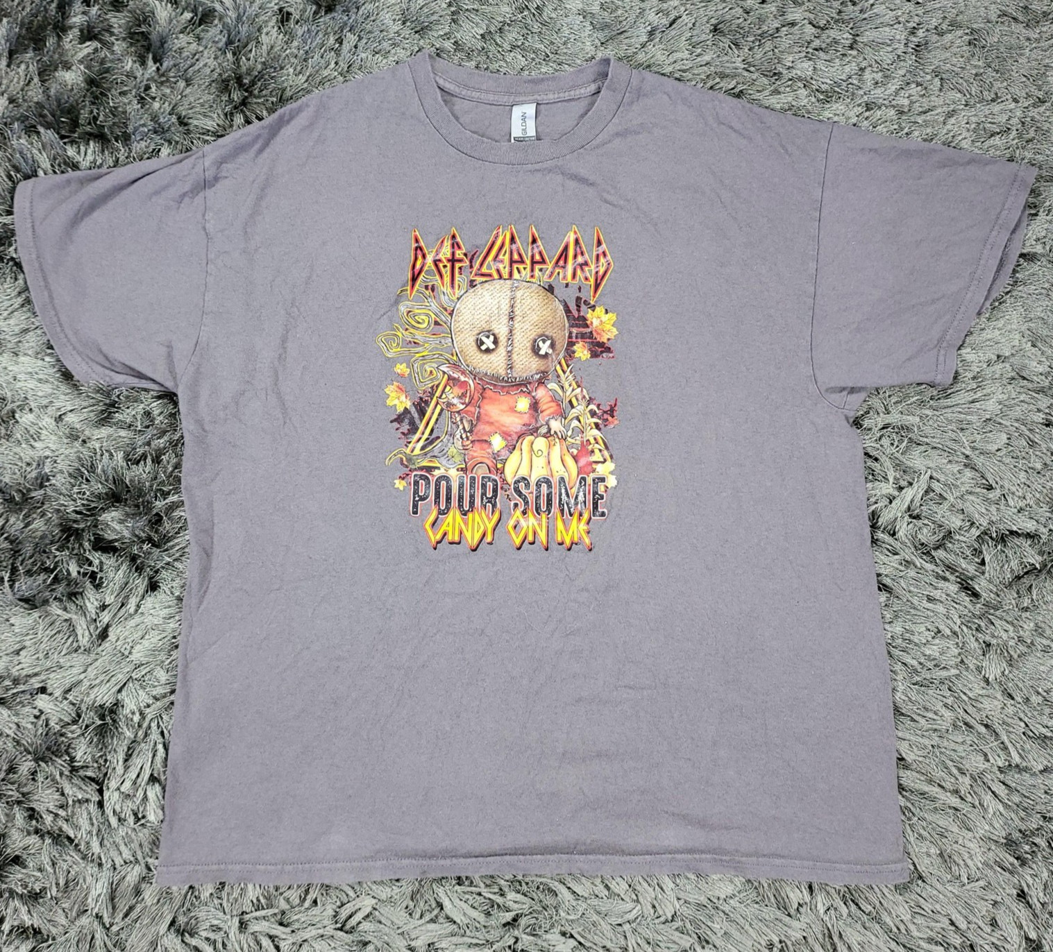 Def Leppard Shirt Mens Large Pour Some Candy On Me Trick R Treat Sam Horror Band