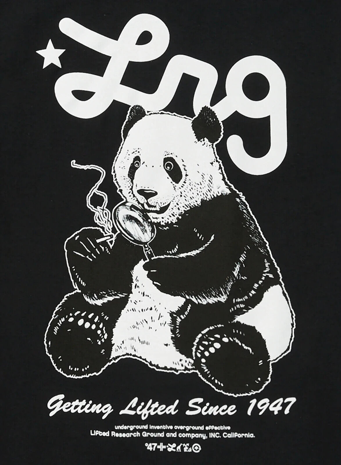 Lifted Research Group Mens LRG Panda Mag Lite 420 Collection Black Shirt NWT S