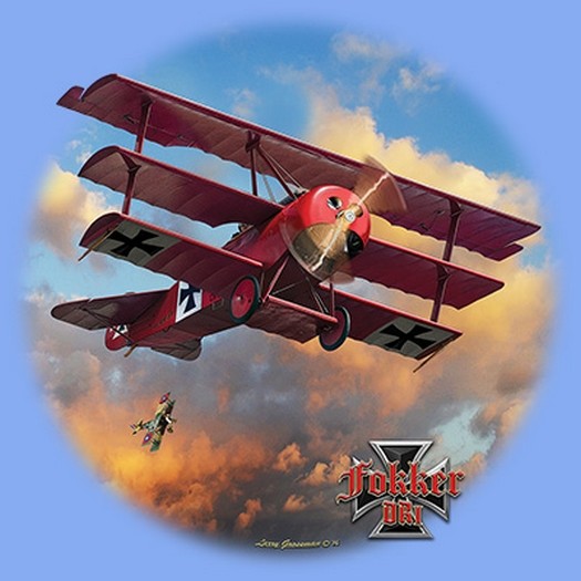 Fokker Tri-Plane T Shirt You Choose Style, Size, Color 10800