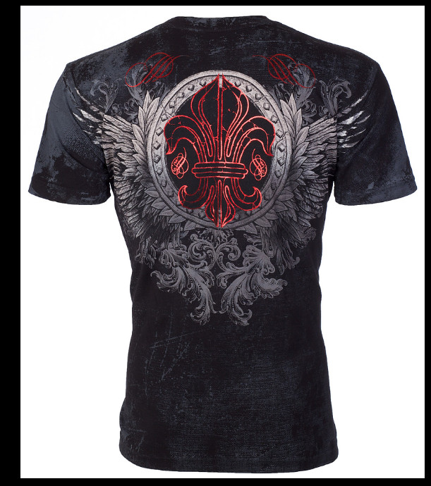 XTREME COUTURE by AFFLICTION Black ROYAL FAMILY Short Sleeve Slim Fit T-shirt