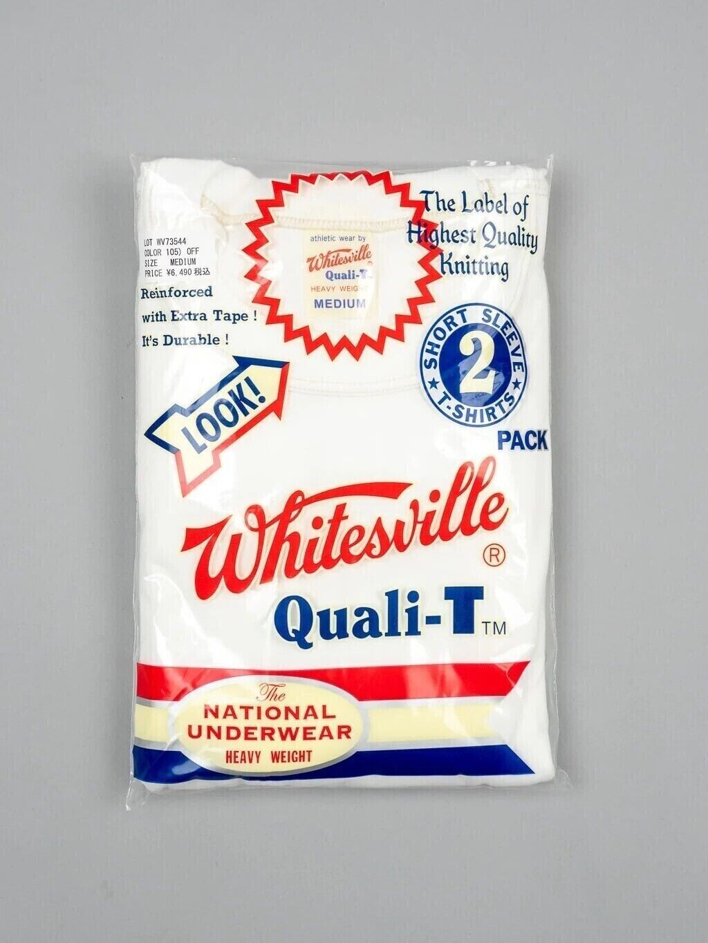 Whitesville WV73544 2-PACK T-SHIRT OFF-WHITE Size M L XL XXL Men’s Made in Japan