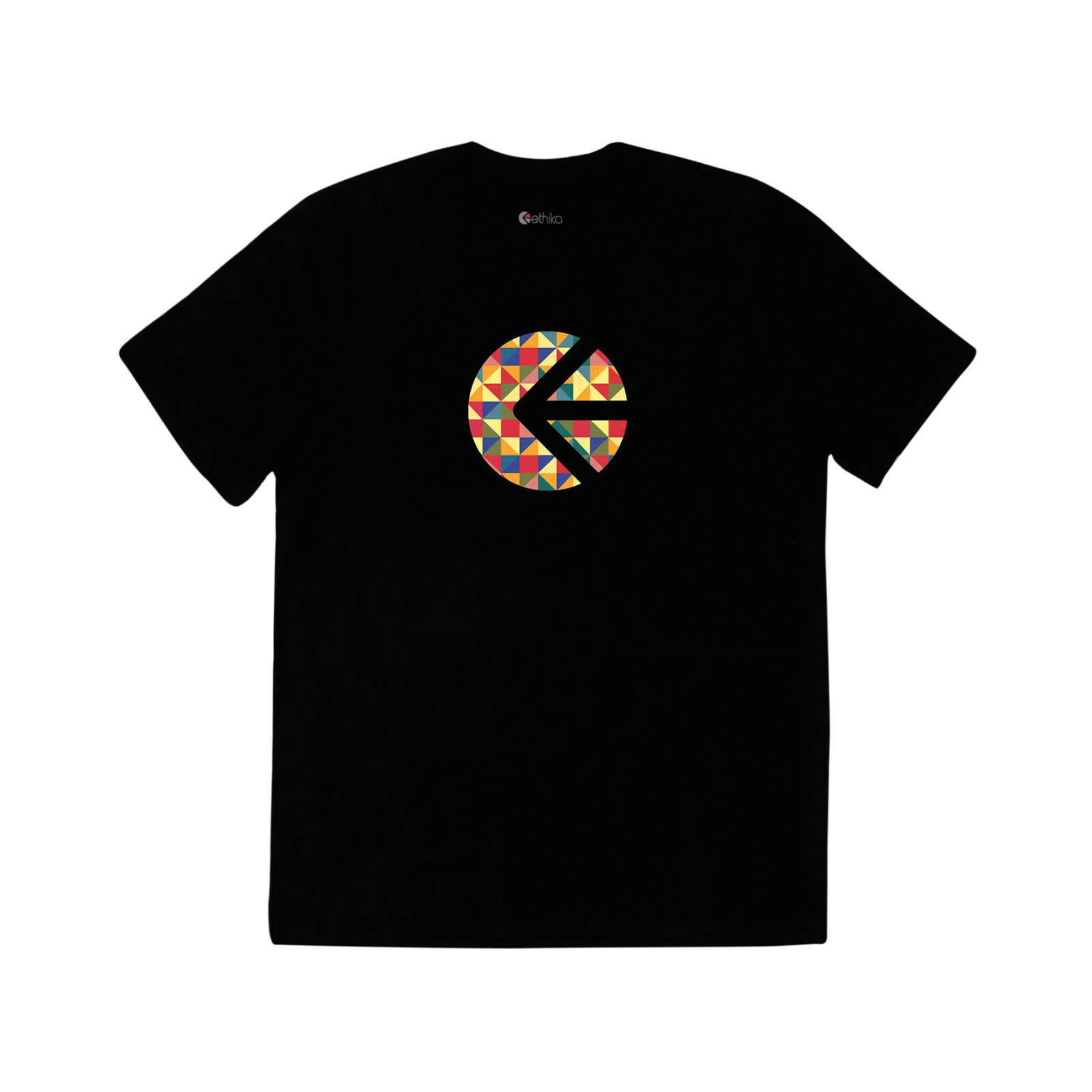 Ethika Prism Logo T-shirt – Classic Fit – Long Length Black Tee – Size Small
