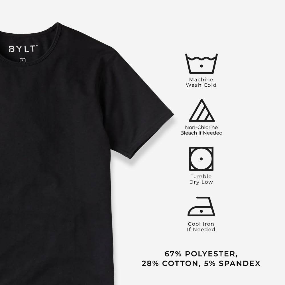 Mens Drop-Cut Men’s T Shirt, Slim Fit Plain Tshirts for Men, Drop Cut Basic C…