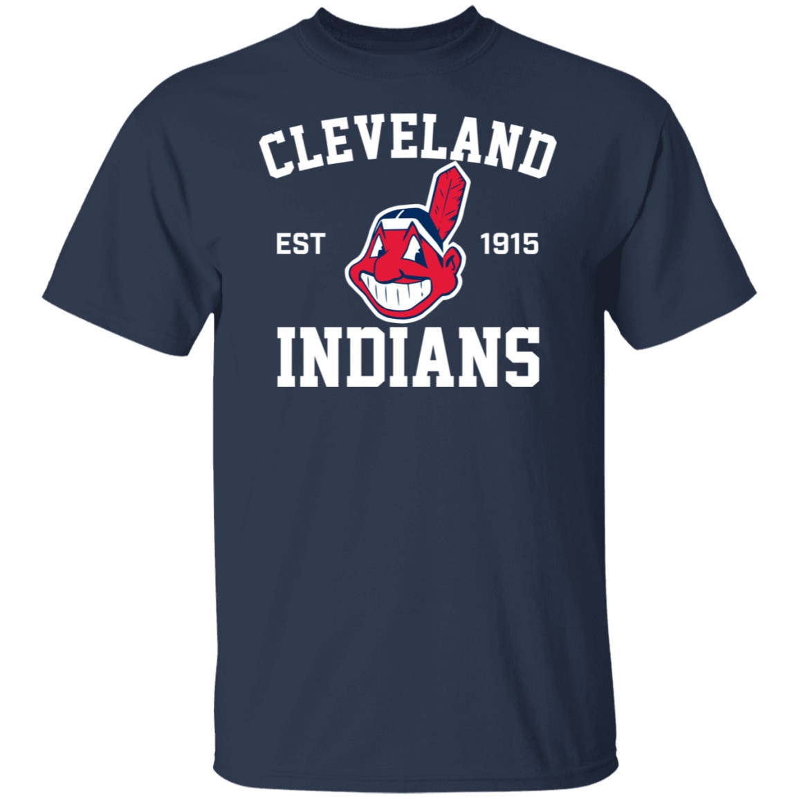 Cleveland Indians Est 1915 Tee Shirt Chief Wahoo Gift Men Navy Unisex All size