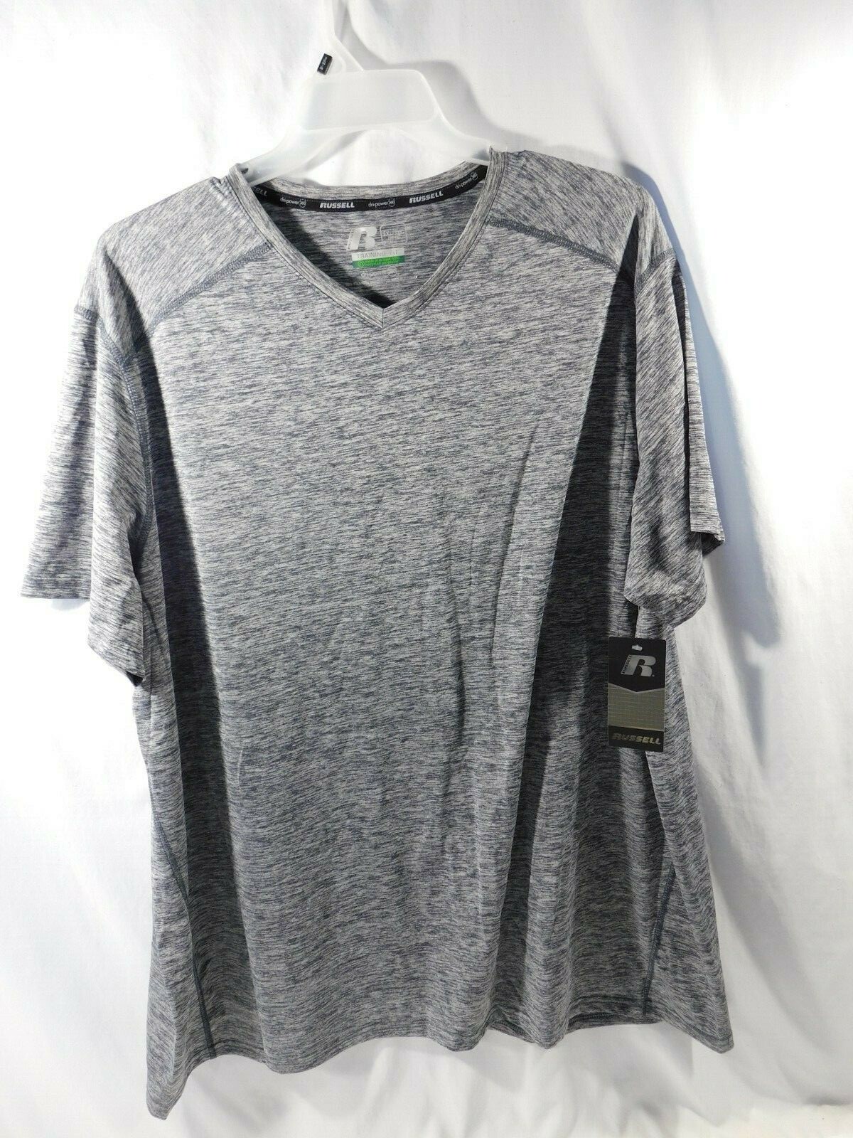 Russell Men’s 3XL Two-Tone Gray Textured Pattern Silky Short Sleeve Tee