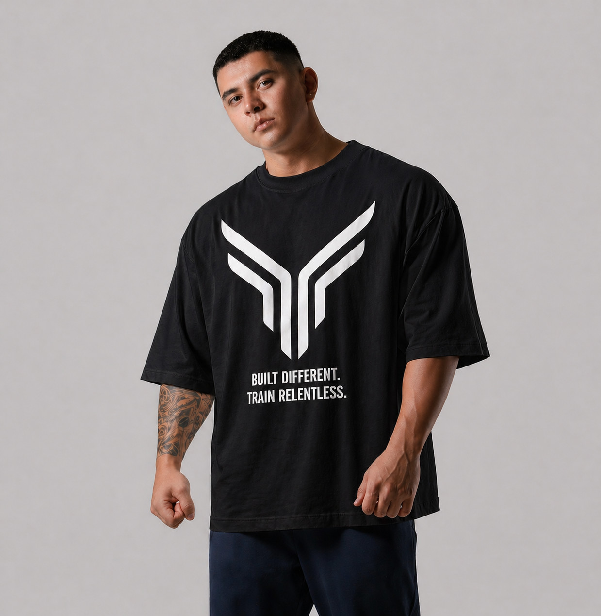 Men Running Sports Cotton T-shirt Gym Fitness Bodybuilding Loose Printed Shirt