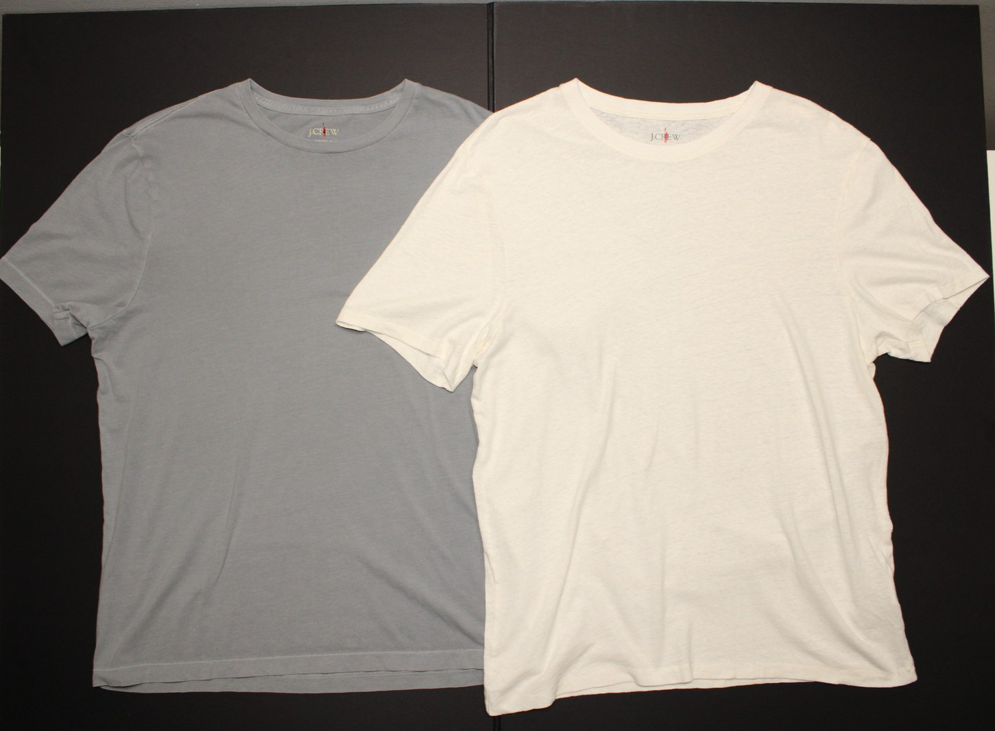 J.Crew Broken-In & Hemp Blend T-Shirt LOT of 2 Mens M Gray Cream Crewneck Tee