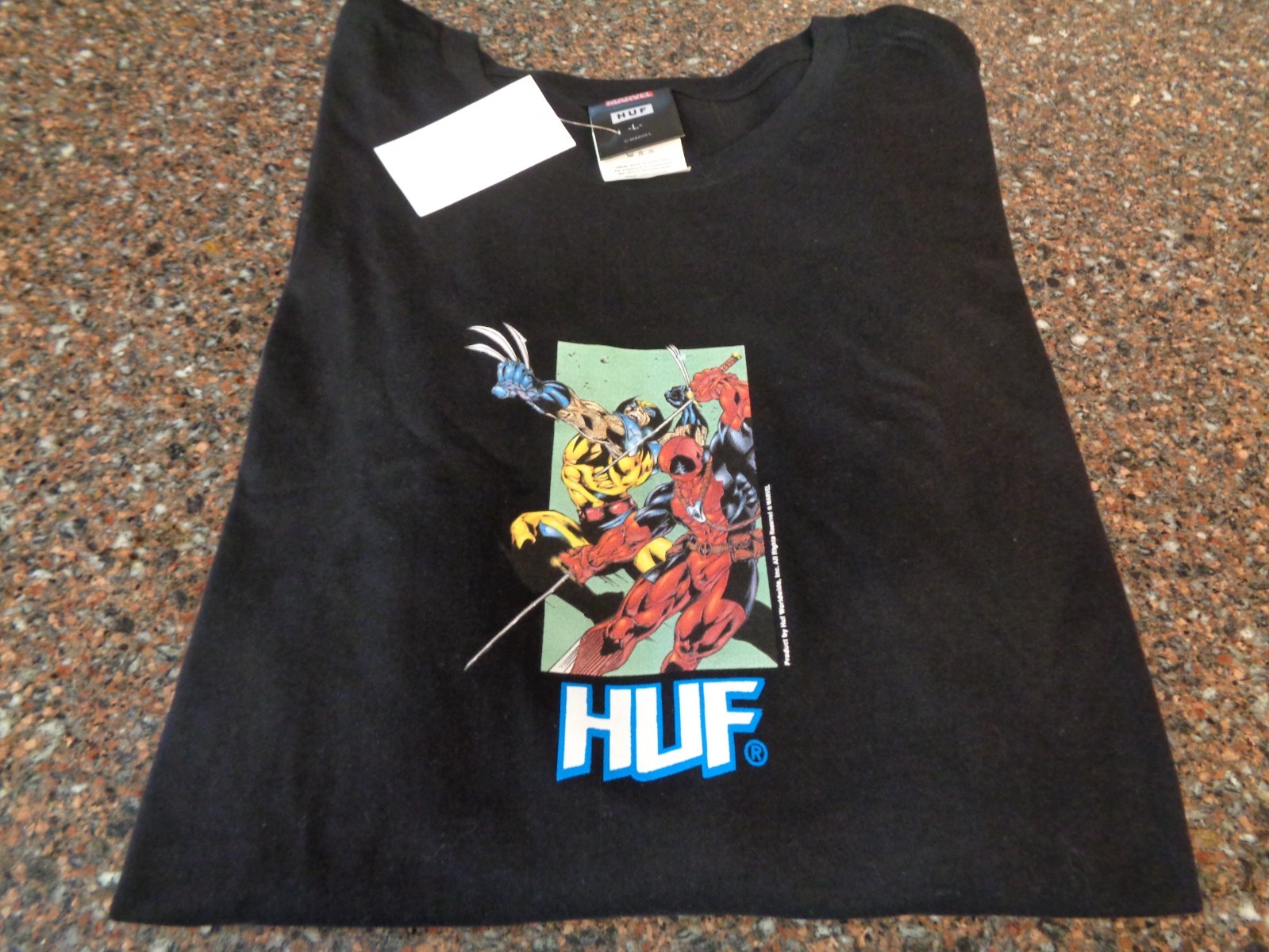 HUF x Marvel Deadpool & Wolverine Hack ‘n Slash Large T-Shirt Long Sleeve Black