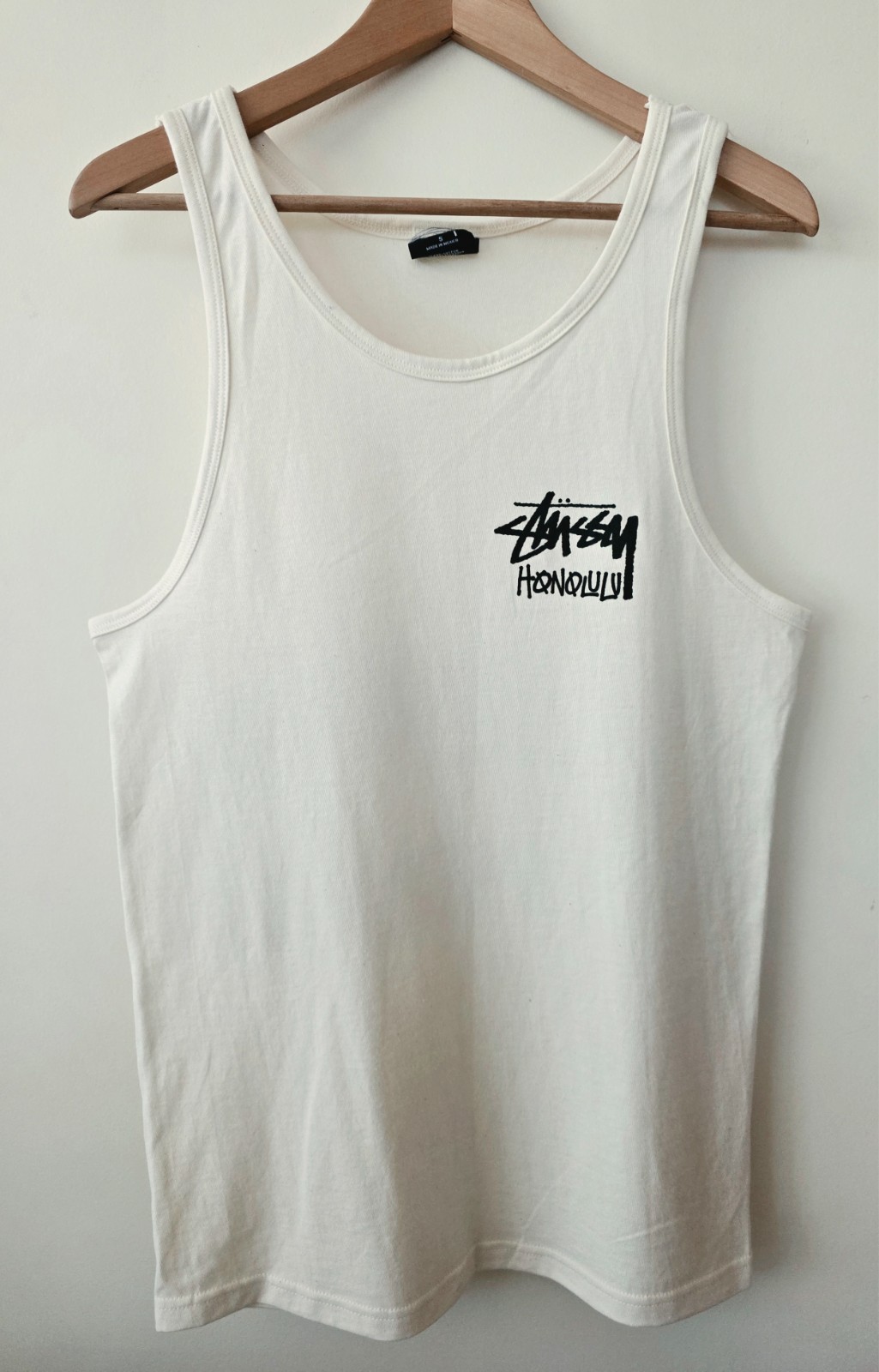 Stussy Honolulu Chapter Tank Top Cream SMALL NWOT