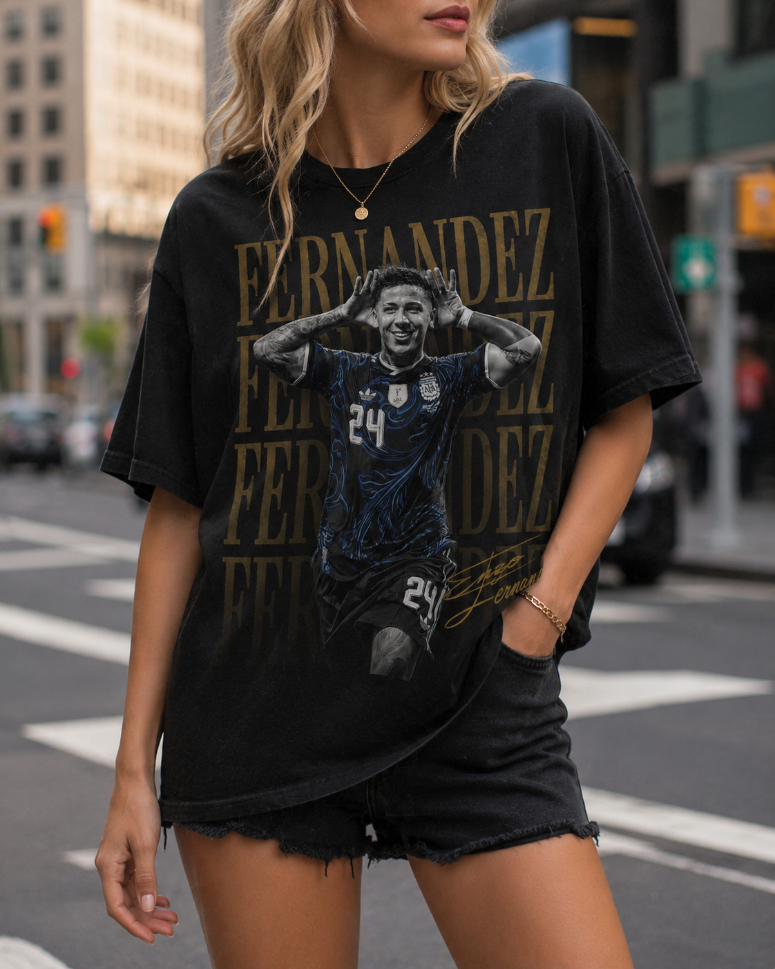 Enzo Fernandez Vintage Graphic T-Shirt, Soccer Fan Shirt, Football Player Tee