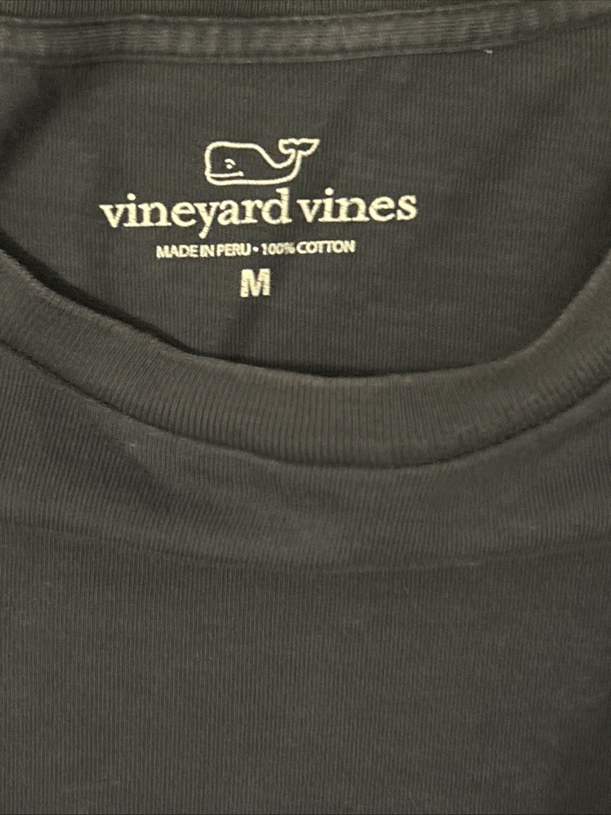 Vineyard Vines Long Sleeve T Shirt Navy Blue Pink Whale Logo Pocket Men’s Medium