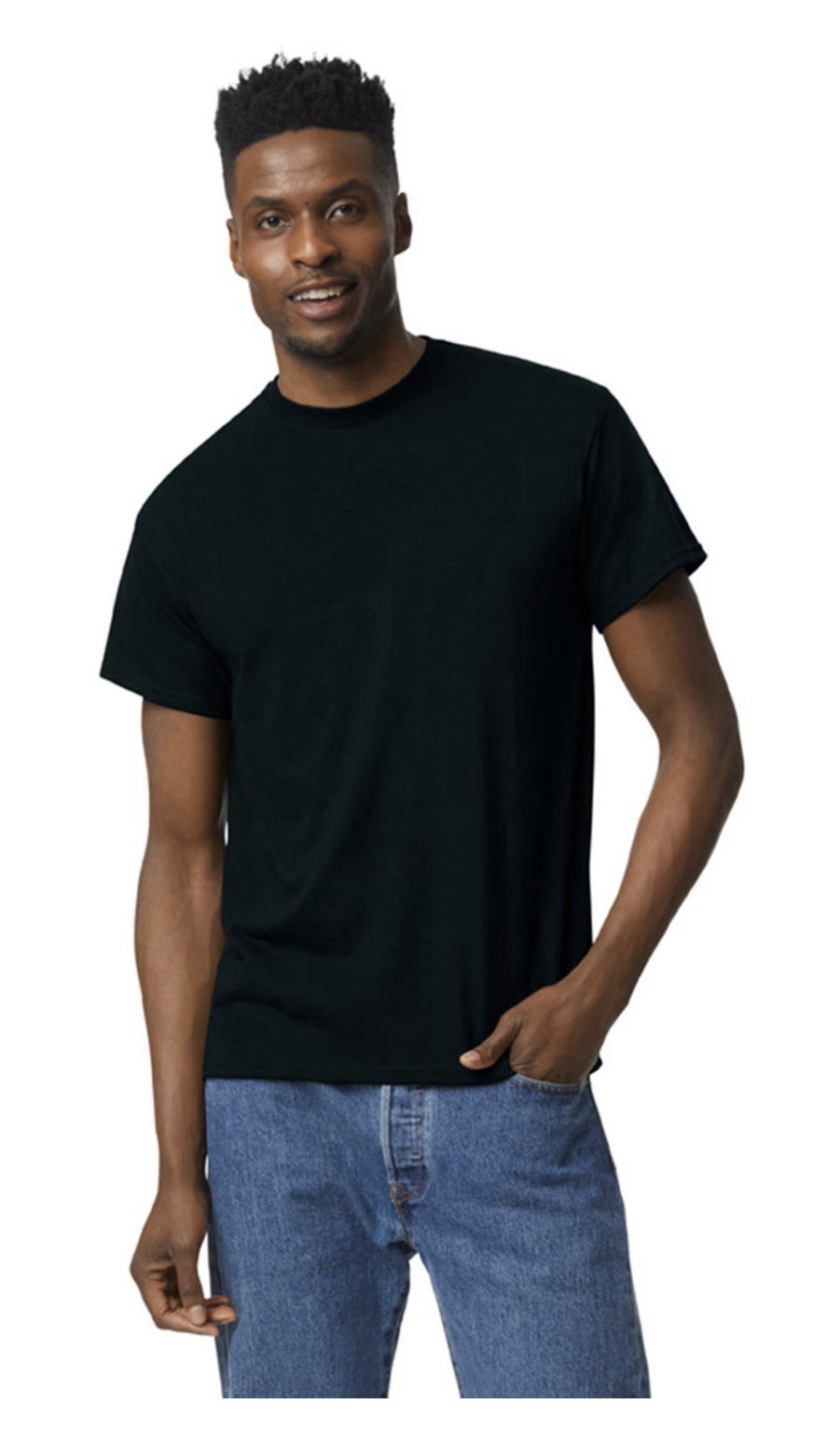Adult G800 50/50 T-shirt – Black Size L (Unisex)