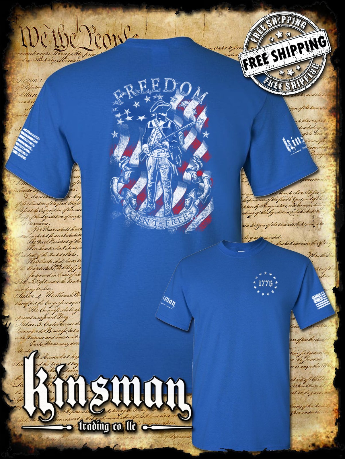 Freedom Isn’t Free Patriotic American Flag 2-Sided T-Shirt – 2nd Amendment USA