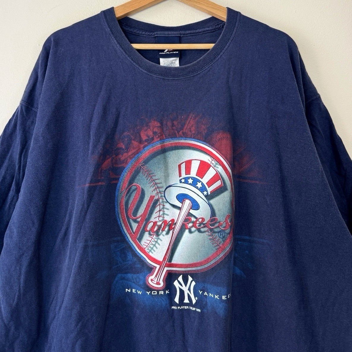Vintage 90’s Yankees Pro Player MLB Navy Blue Tee Shirt – 2XL
