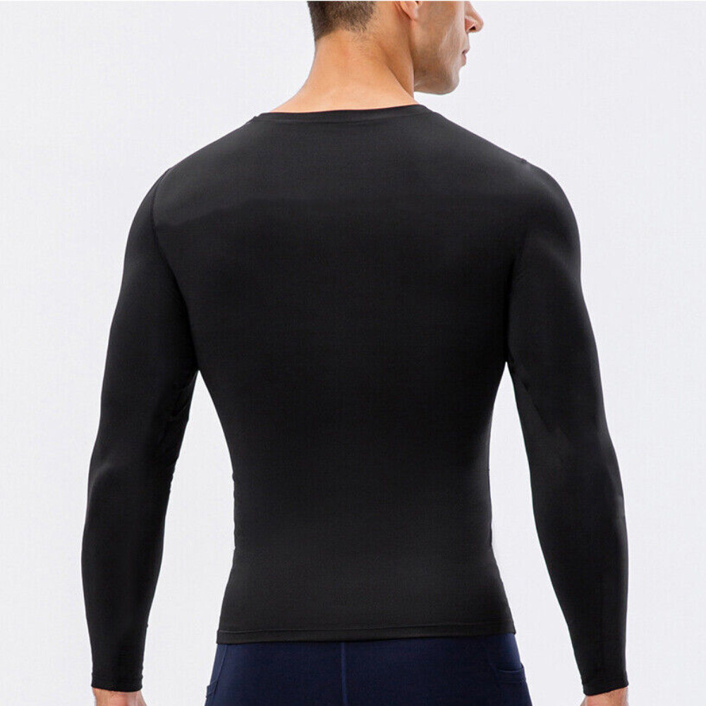 Men’s Winte Warmer Long Sleeve Moisture Wicking T-Shirt Gym Tight Shirt Liner US