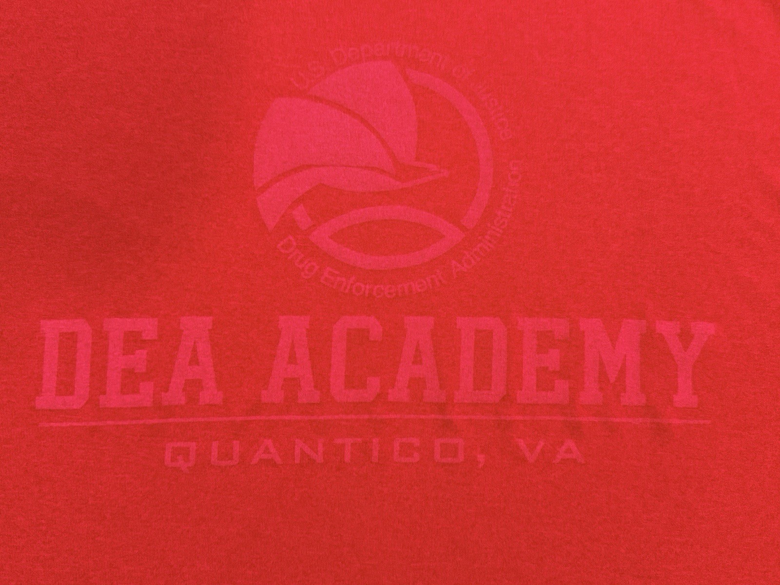 “DEA ACADEMY” Red Dri-Fit Style Athletic T Shirt – Size XL – by MV Sport – NWT!
